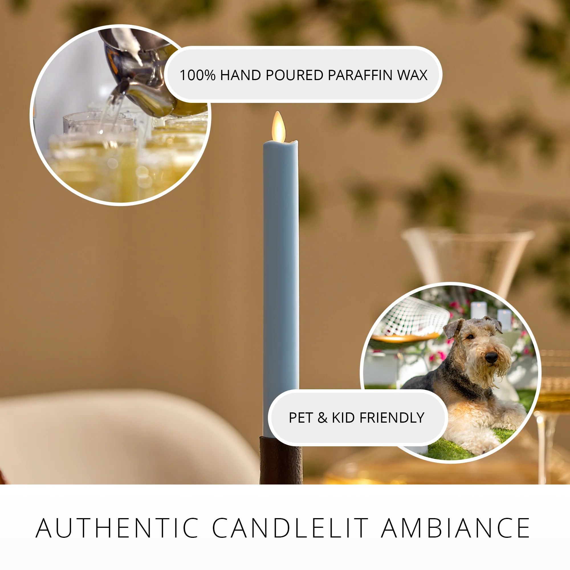 Airy Blue Flameless Candle Taper - Image 4