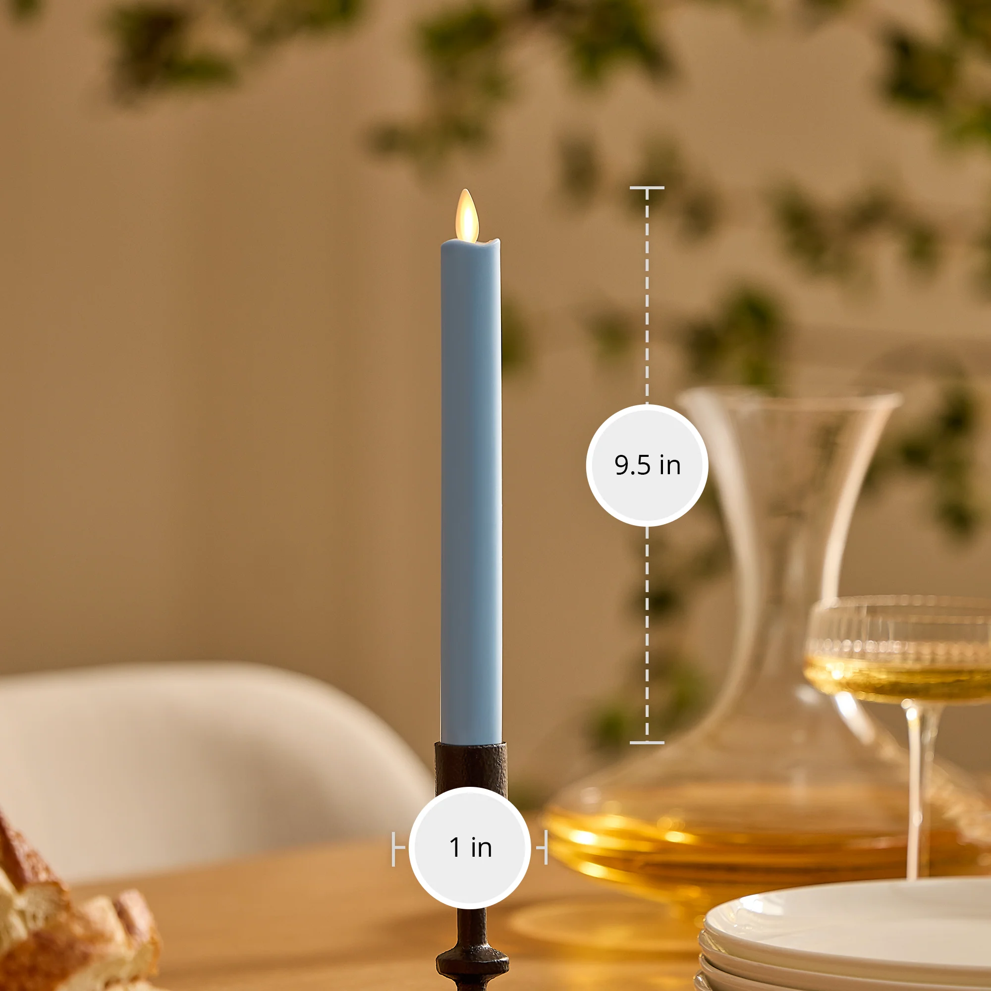 Airy Blue Flameless Candle Taper - Image 5