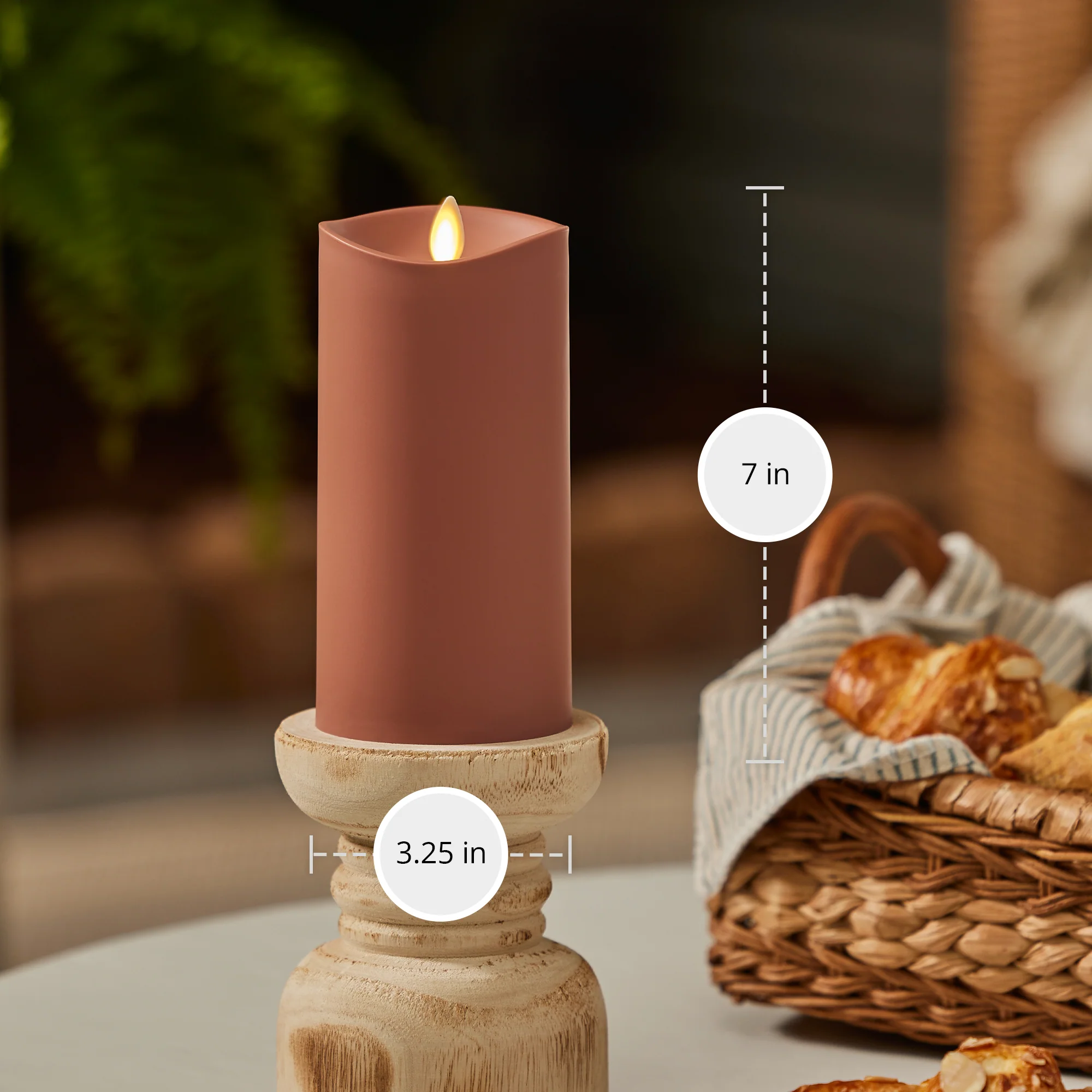 Baked Clay Outdoor Flameless Candle Pillar - Image 8