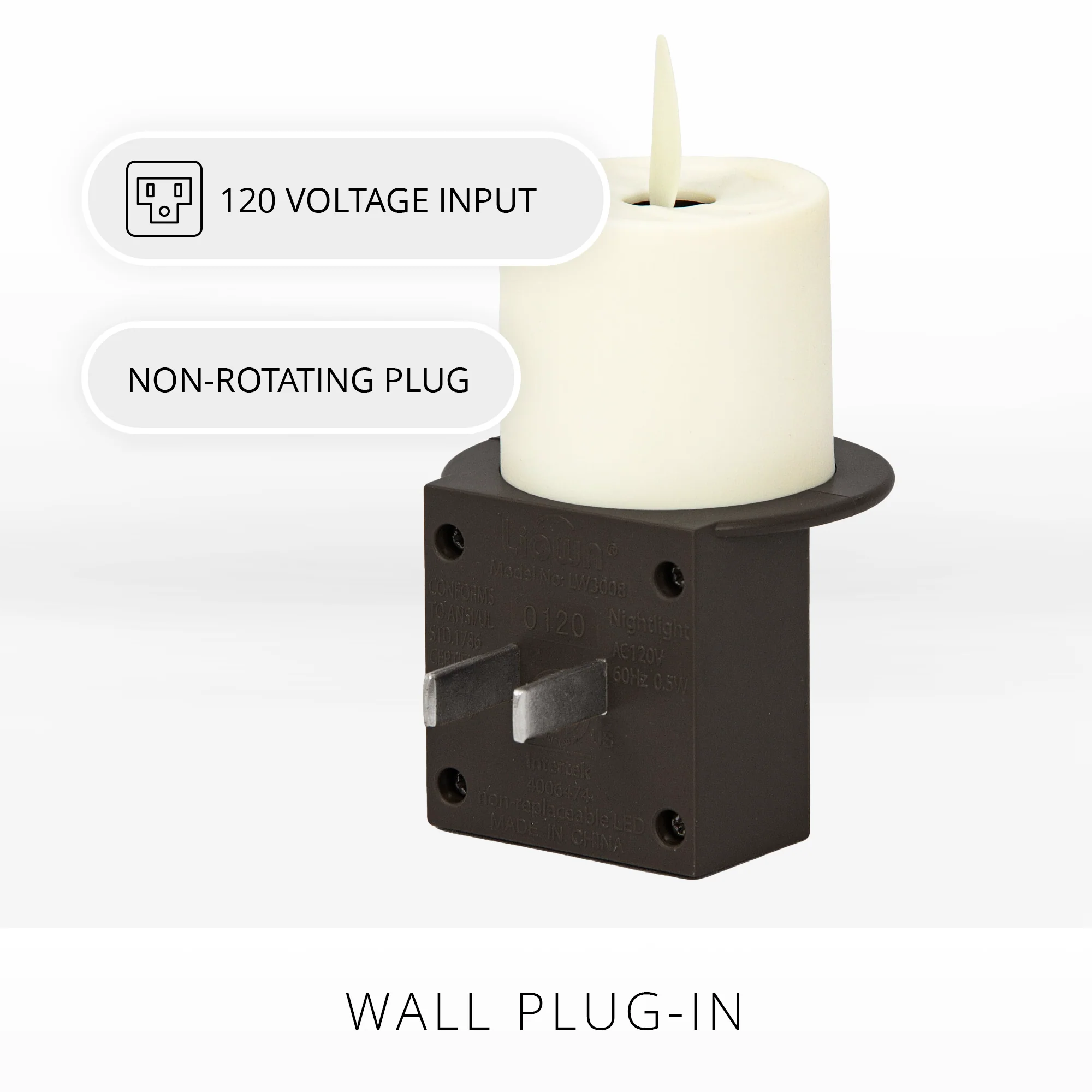 Black Flameless Candle Nightlight - Image 3