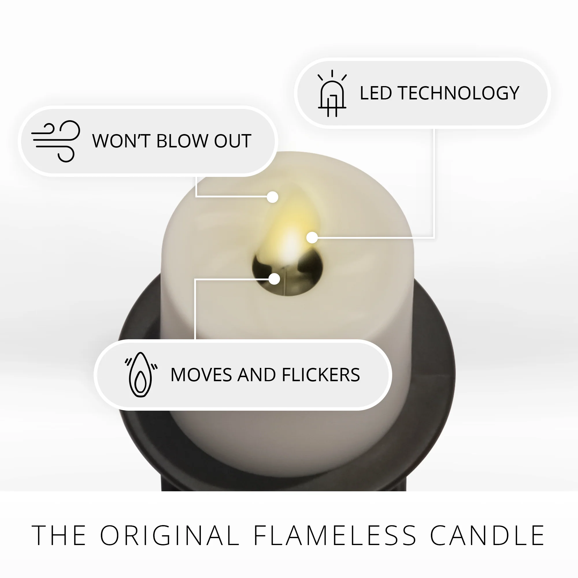 Black Flameless Candle Nightlight - Image 5