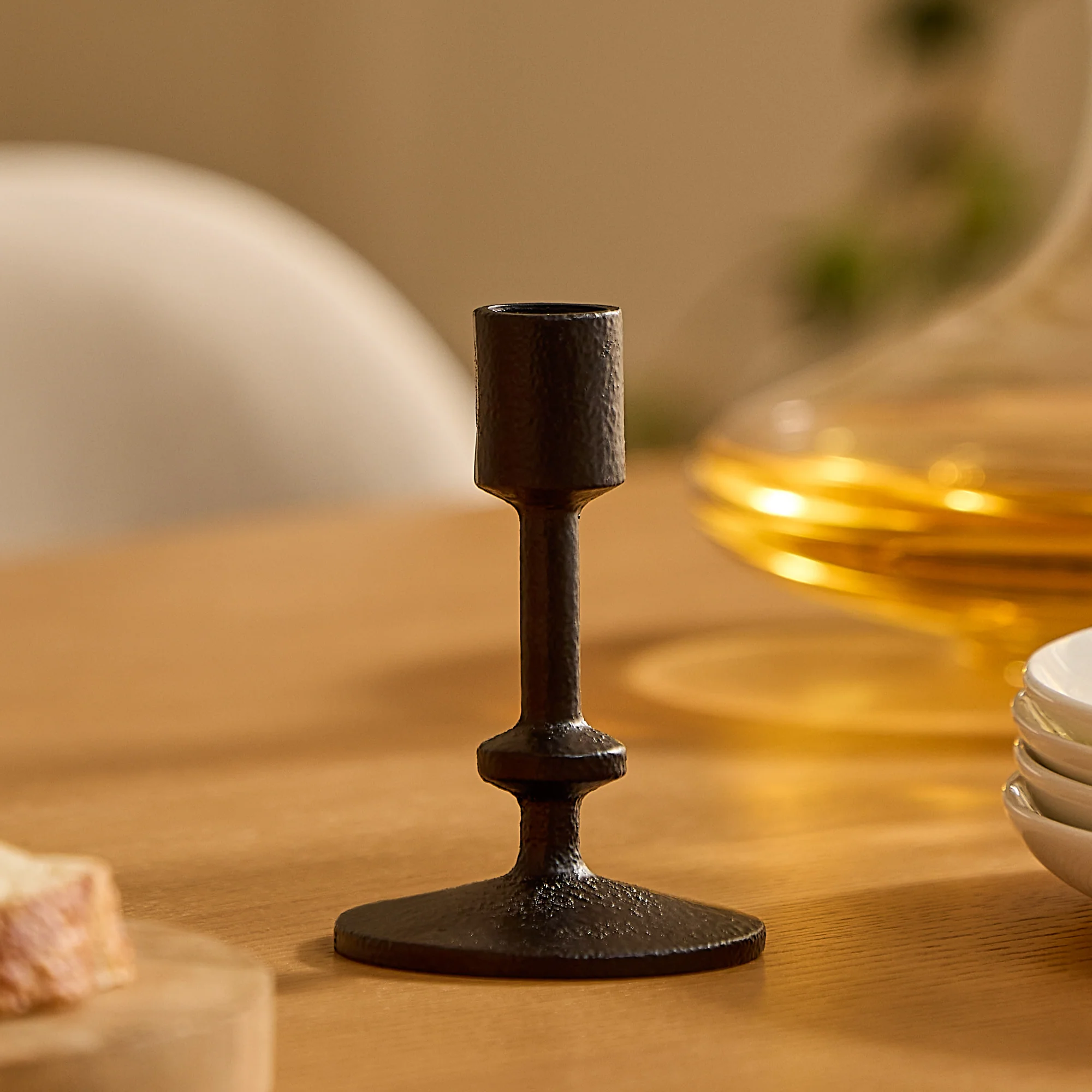 Black Wrought Iron Modern Taper Holders - Image 5