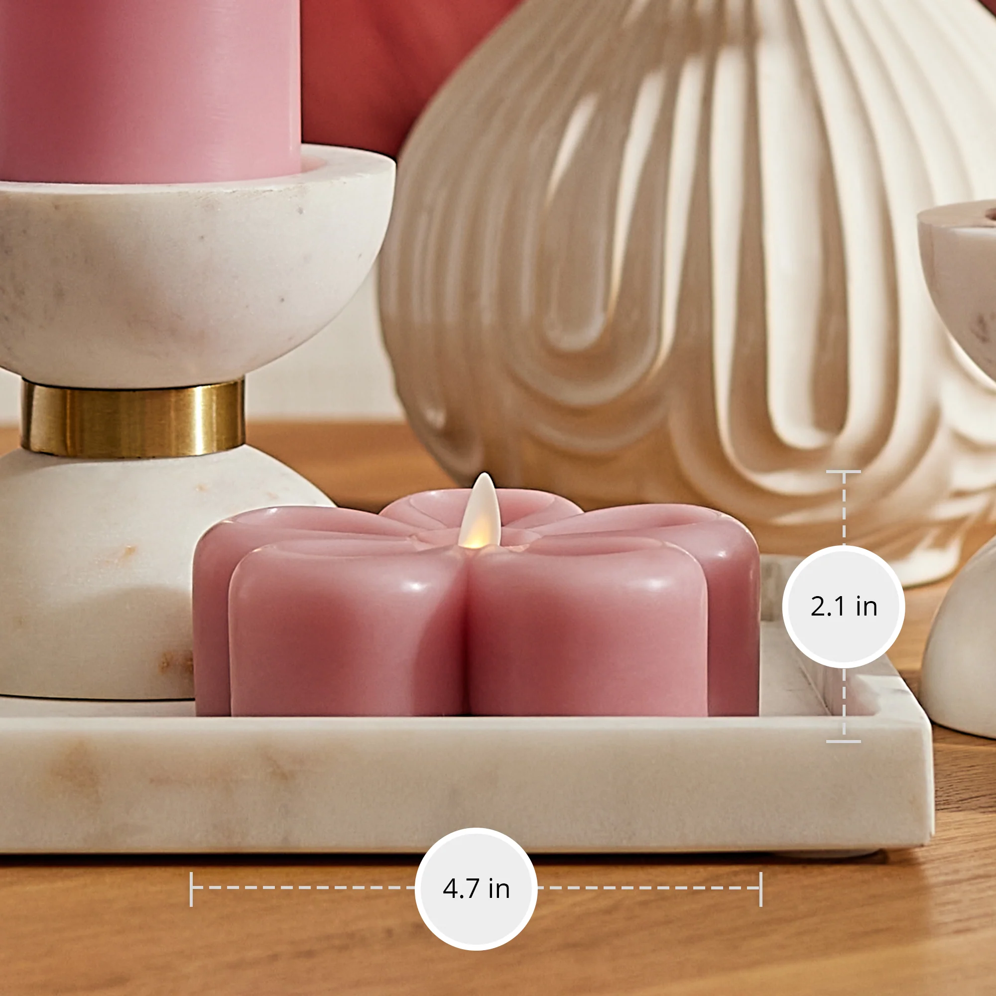 Blooming Mauve Flower Flameless Candle Tealight - Image 6