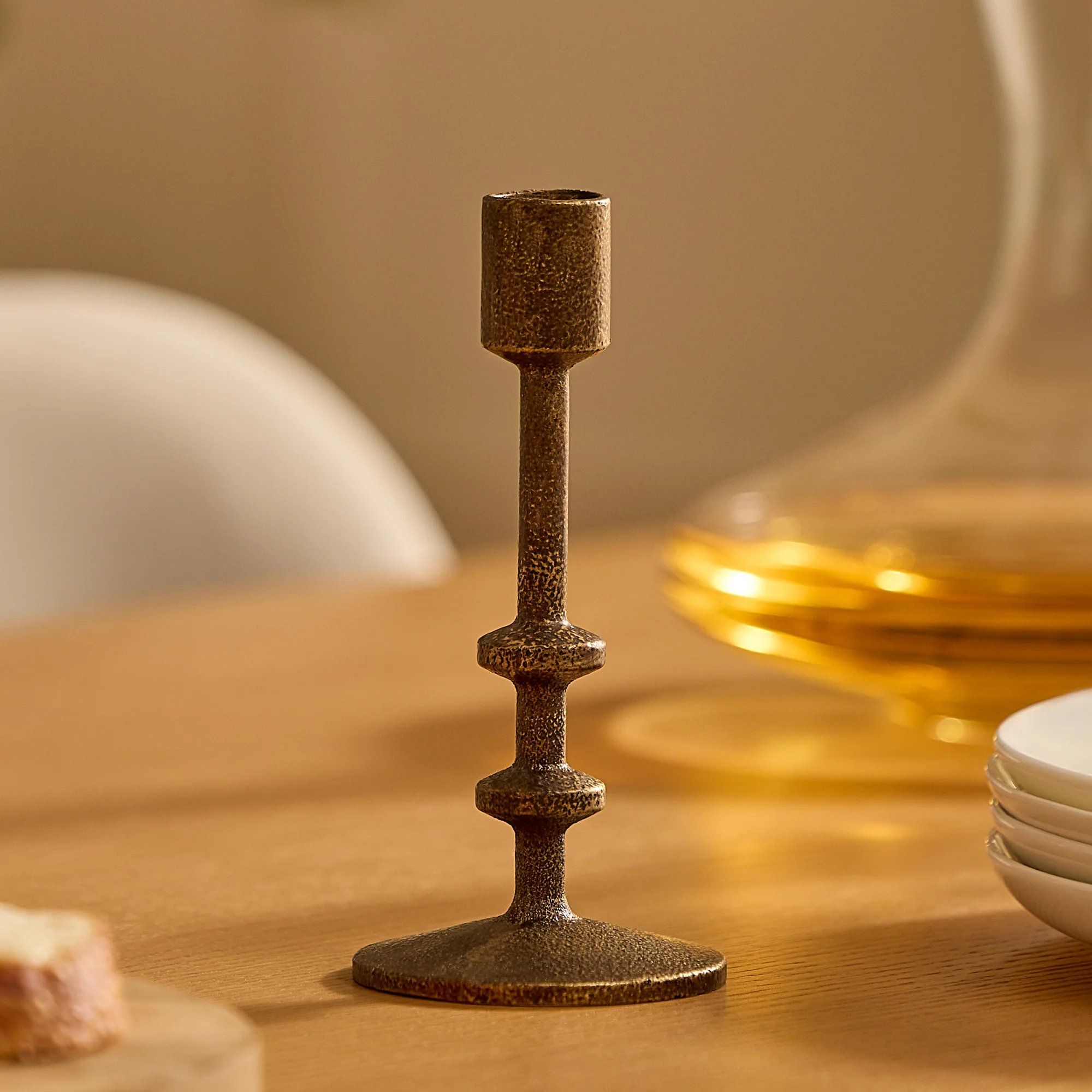 Brass Wrought Iron Modern Taper Holders - Image 3
