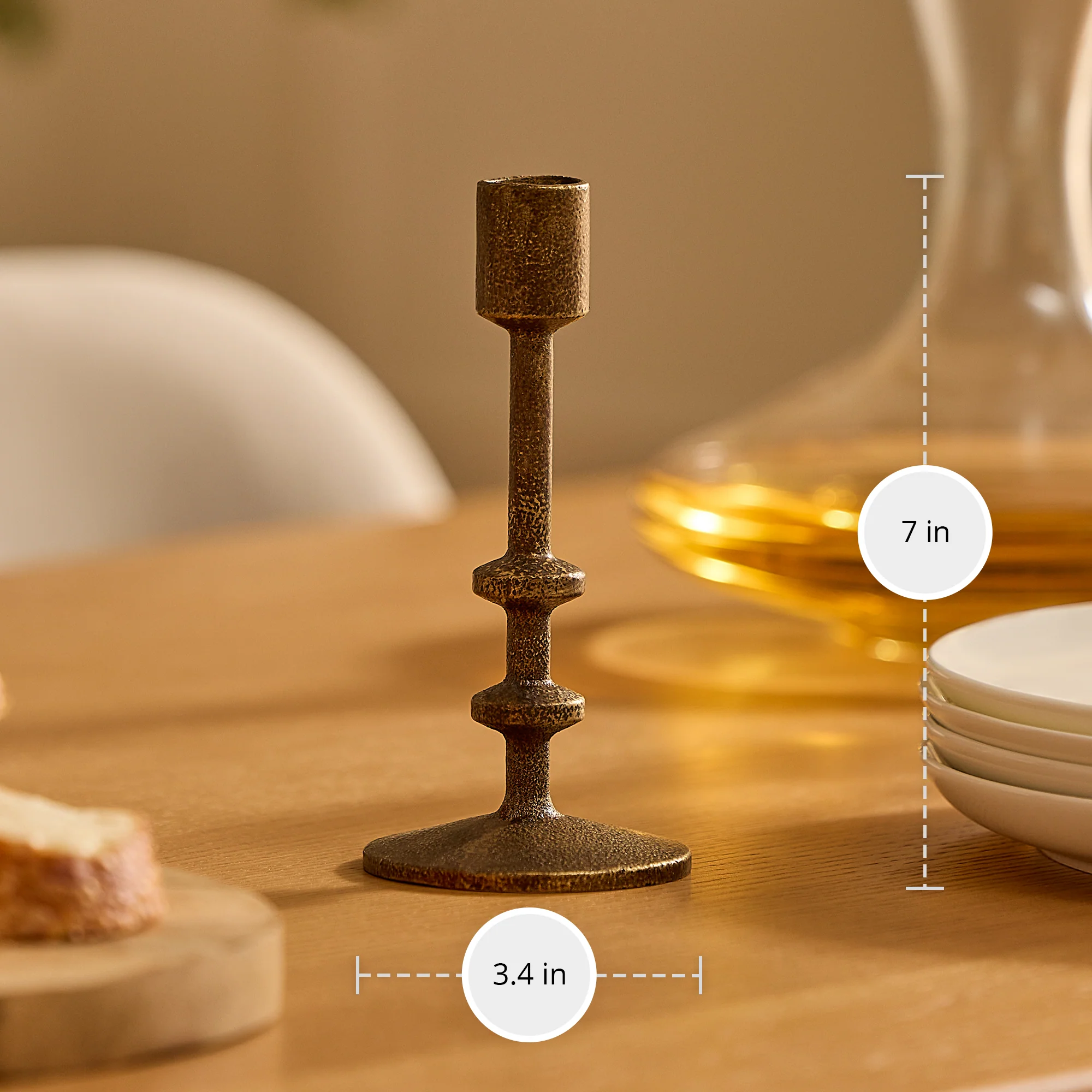 Brass Wrought Iron Modern Taper Holders - Image 4