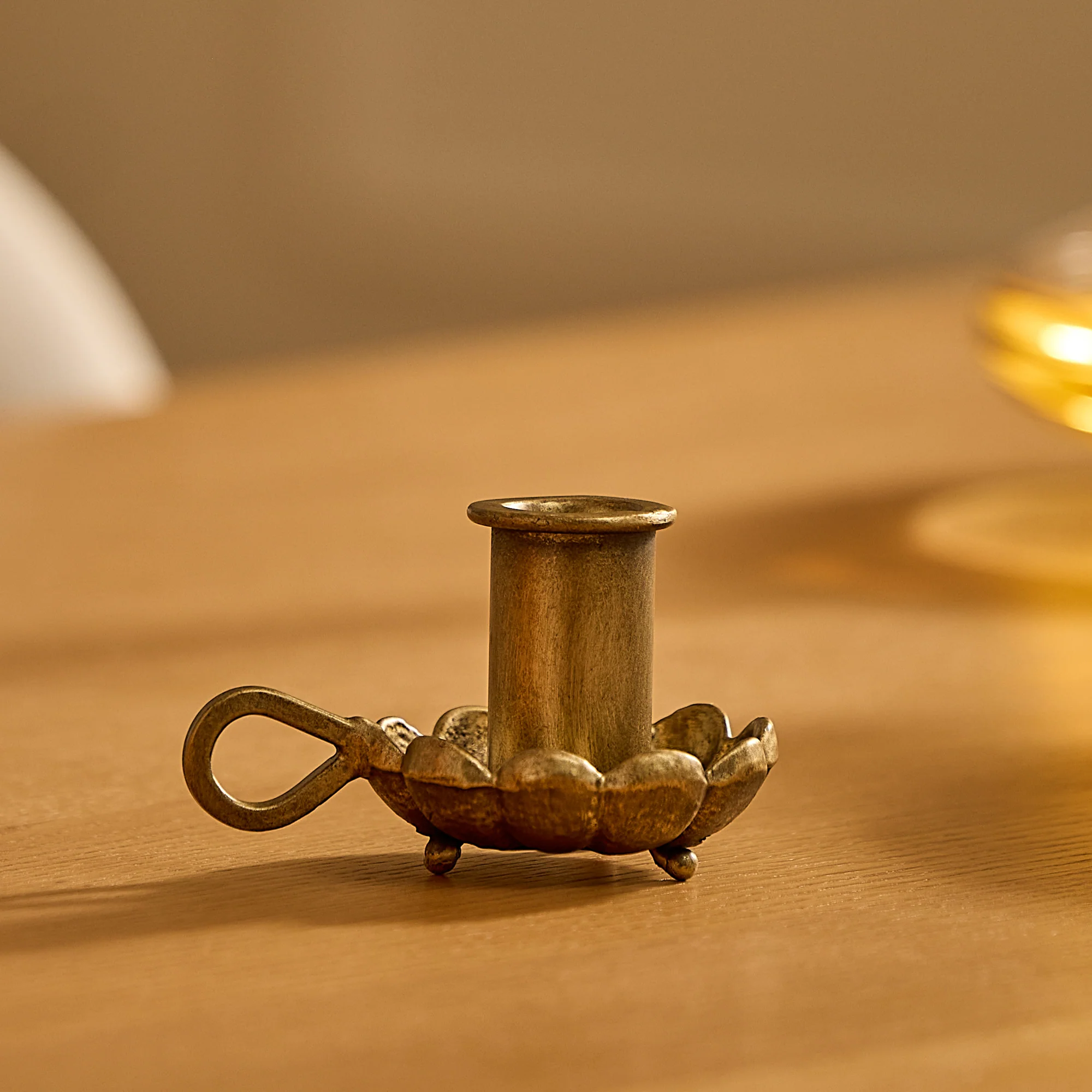 Brass Wrought Iron Scalloped Taper Holders - Image 5