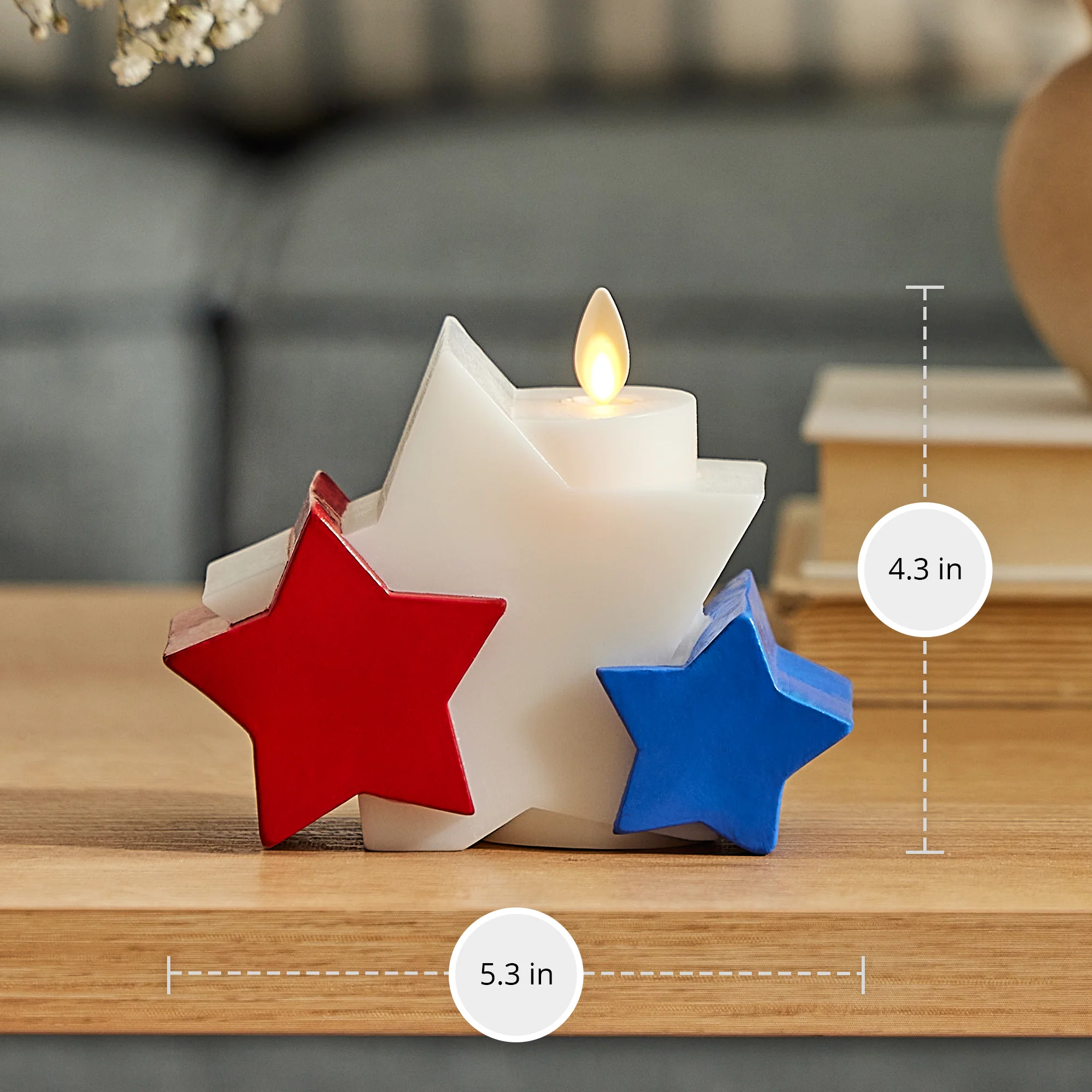Bright White Liberty Stars Flameless Candle - Image 6