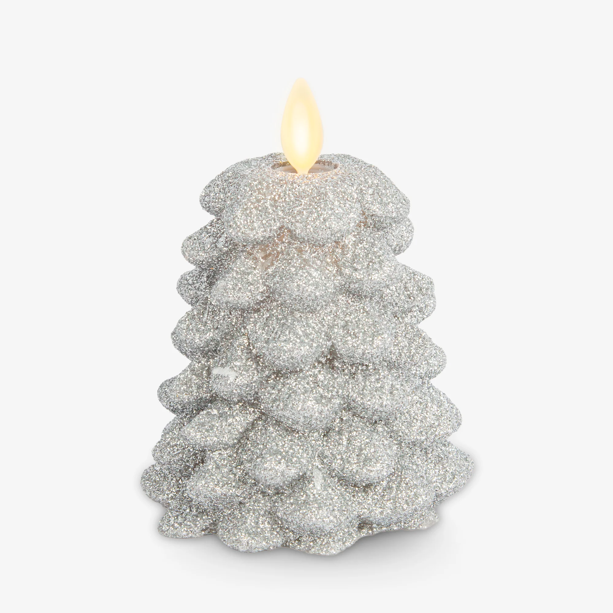 Brilliant Silver Glitter Flameless Candle North Tree - Image 8