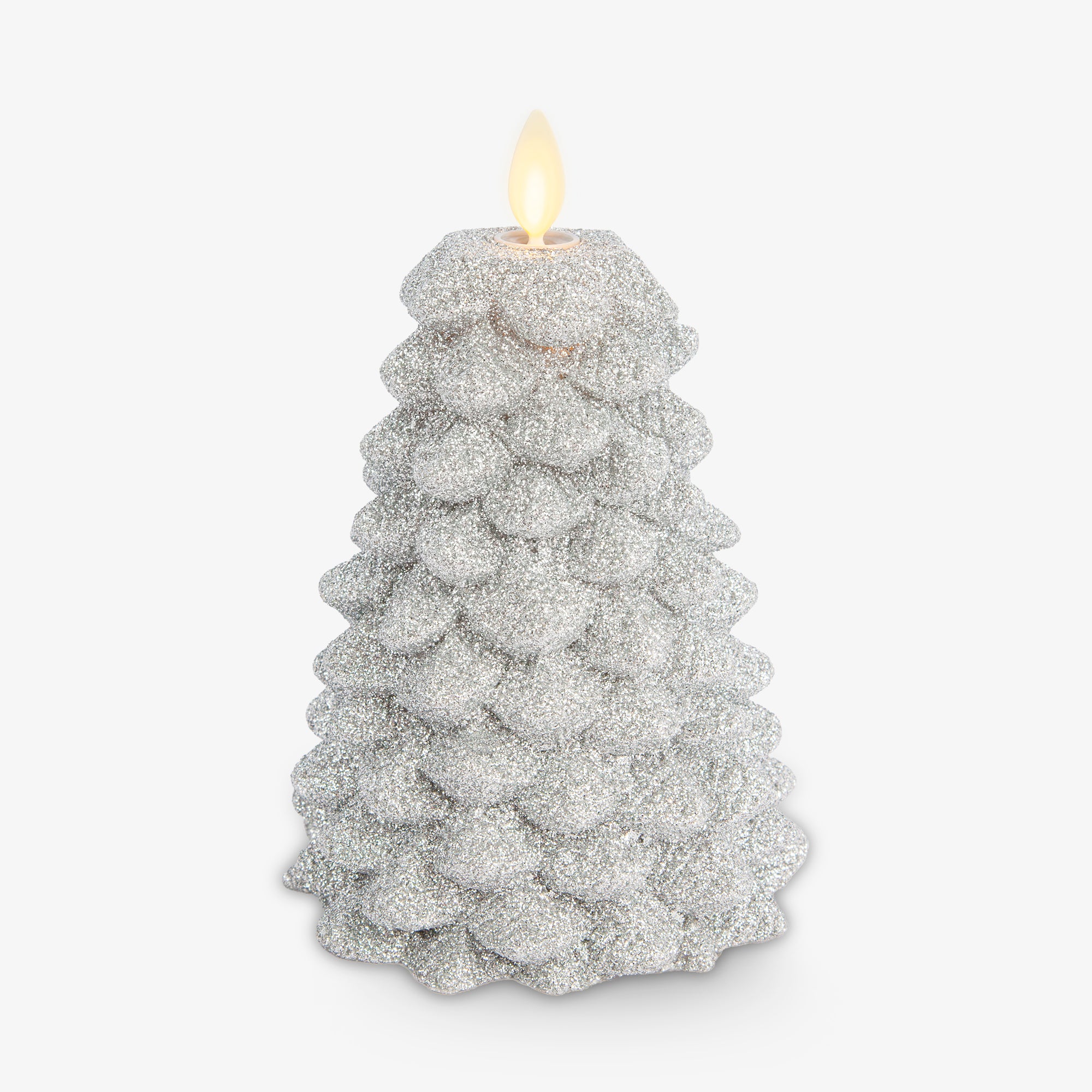 Brilliant Silver Glitter Flameless Candle North Tree - Image 9