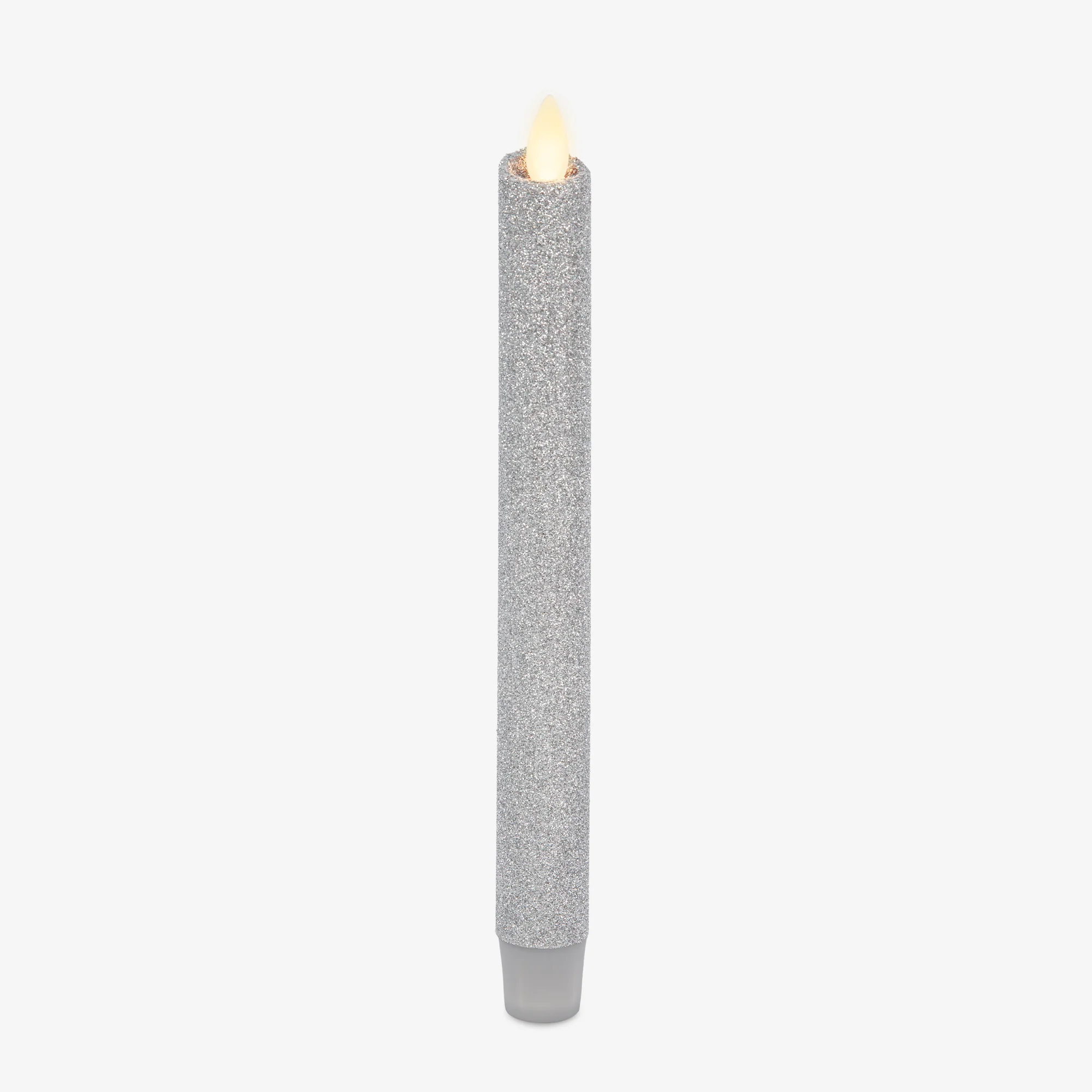 Brilliant Silver Glitter Flameless Candle Taper - Image 7