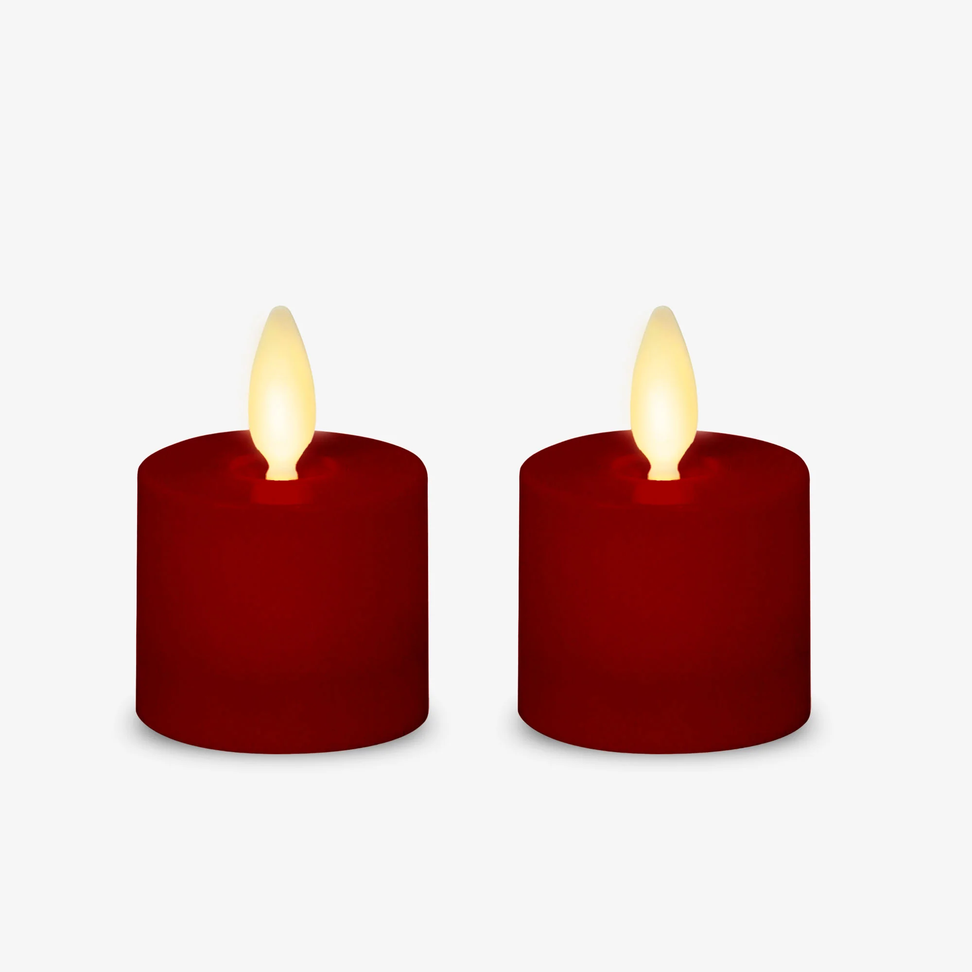 Burgundy Flameless Candle Tealights - Flat Top - Set of 2 - Image 4