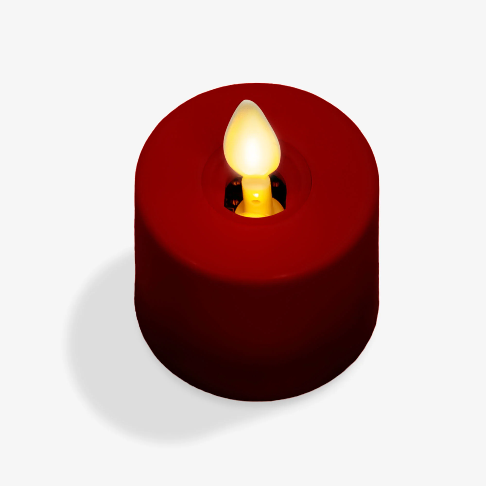 Burgundy Flameless Candle Tealights - Flat Top - Set of 2 - Image 5