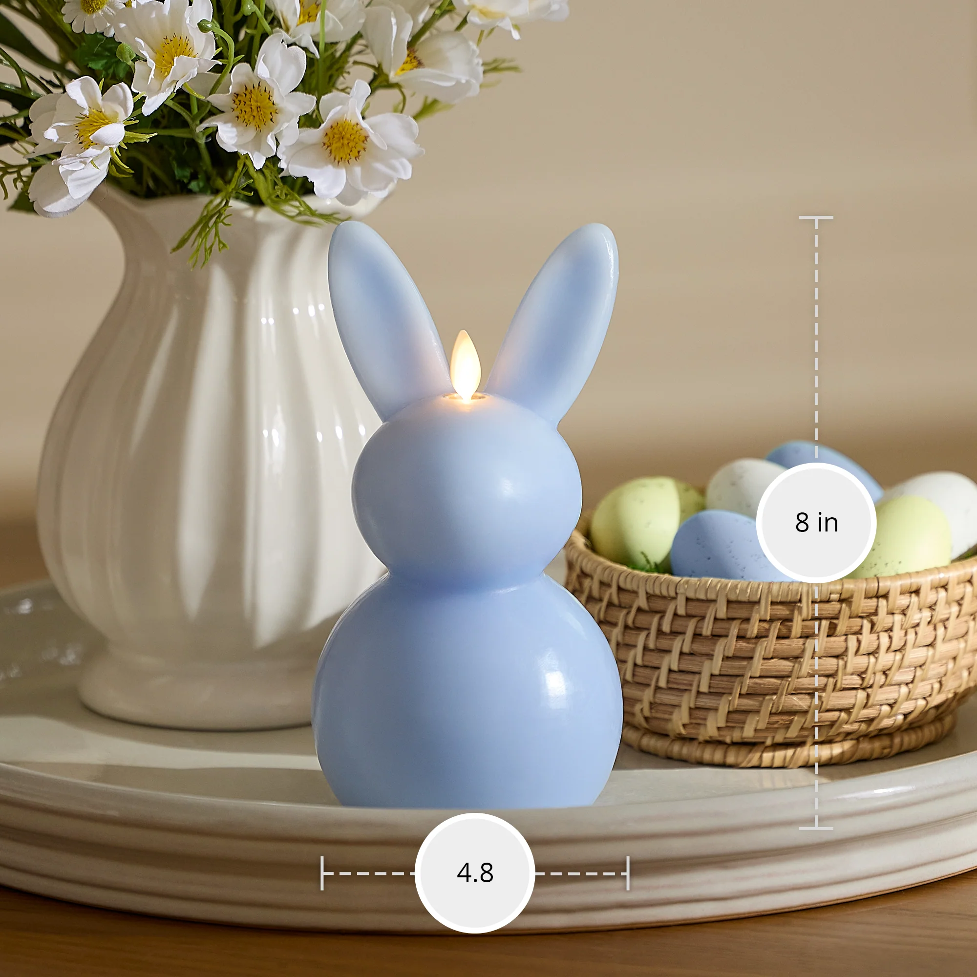 Cashmere Blue Flameless Candle Bunny - Image 4