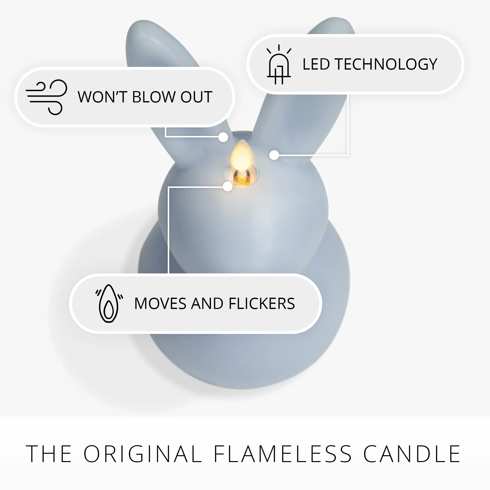 Cashmere Blue Flameless Candle Bunny - Image 6