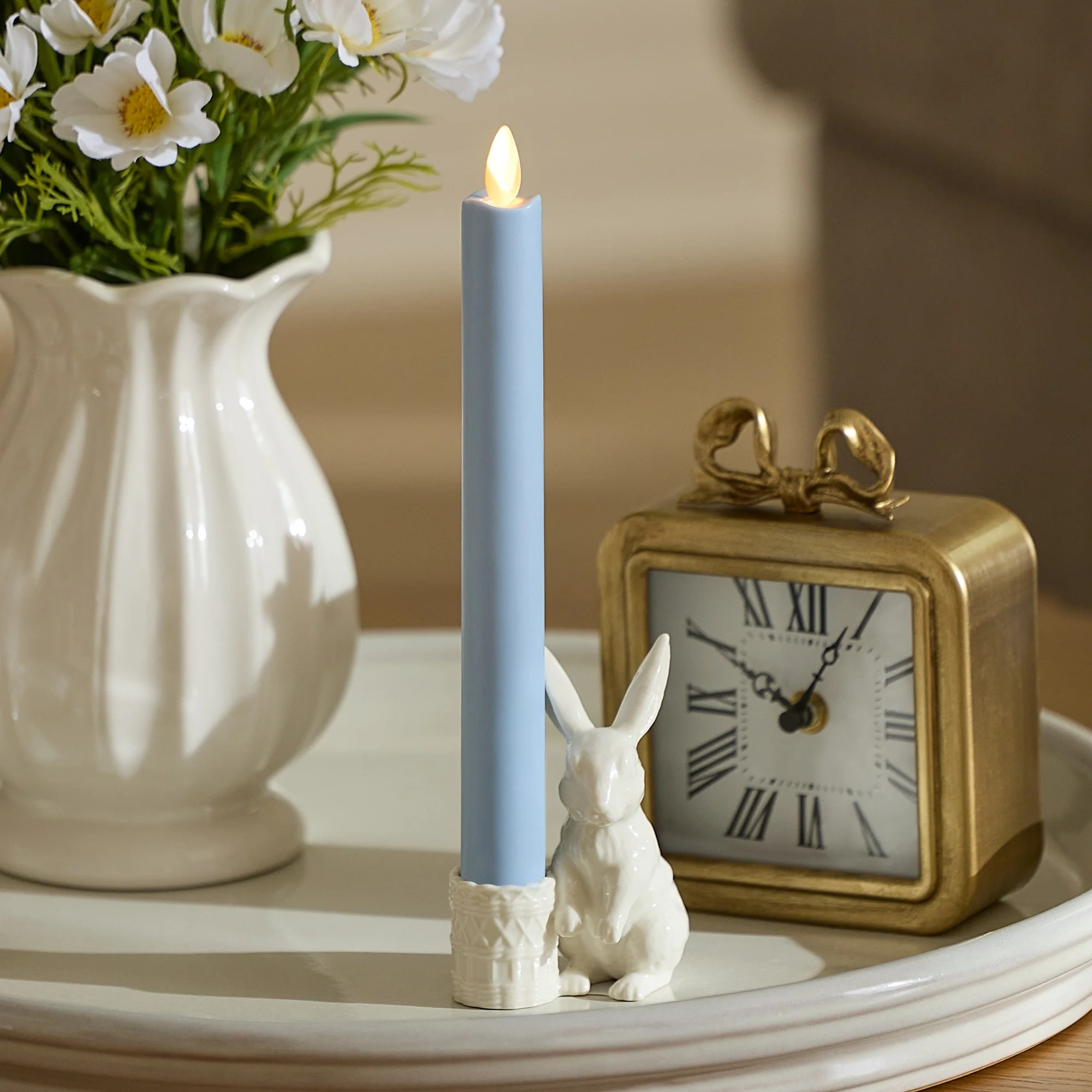 Cashmere Blue Flameless Candle Taper
