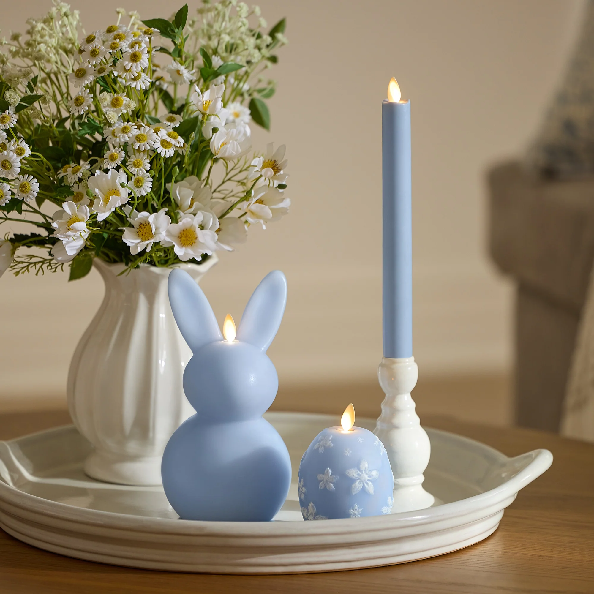 Cashmere Blue Flameless Candle Taper - Image 2