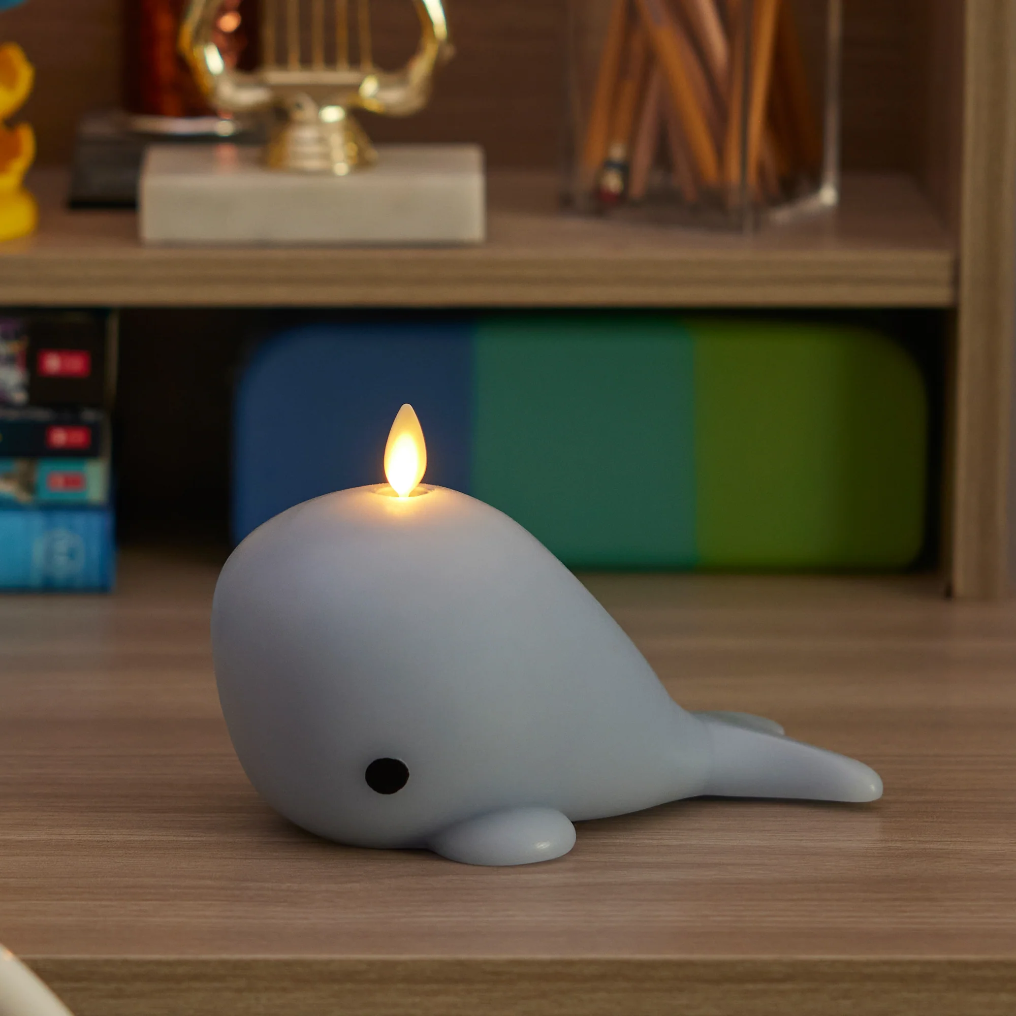 Celestial Blue Flameless Candle Whale - Image 3