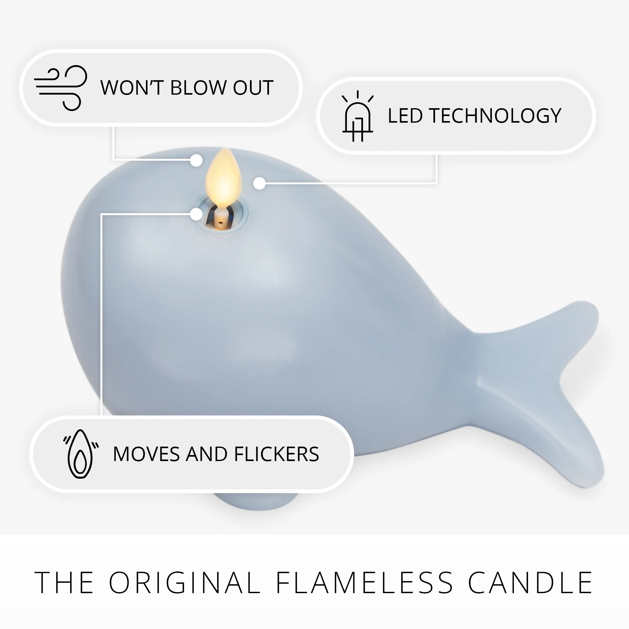Celestial Blue Flameless Candle Whale - Image 4