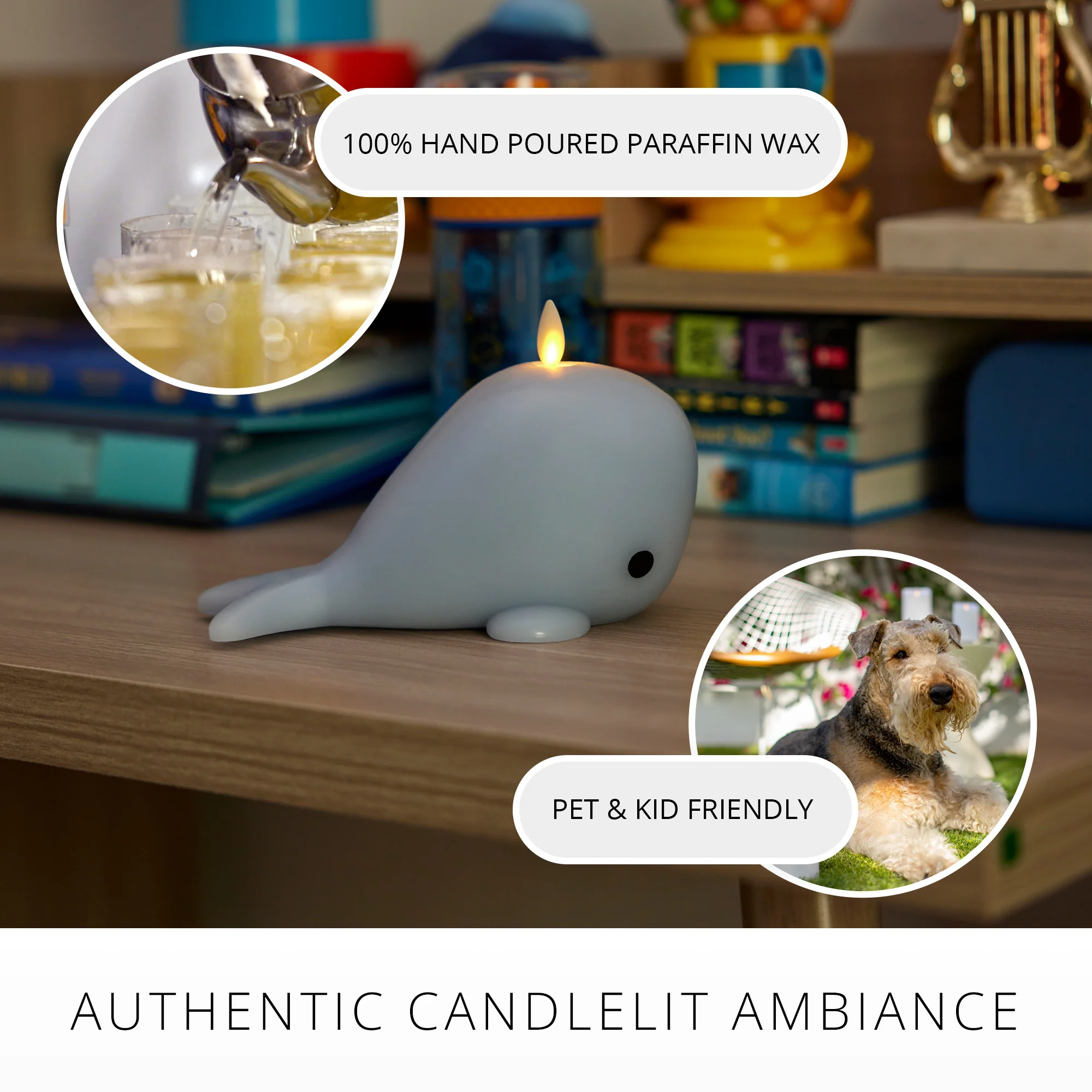 Celestial Blue Flameless Candle Whale - Image 6
