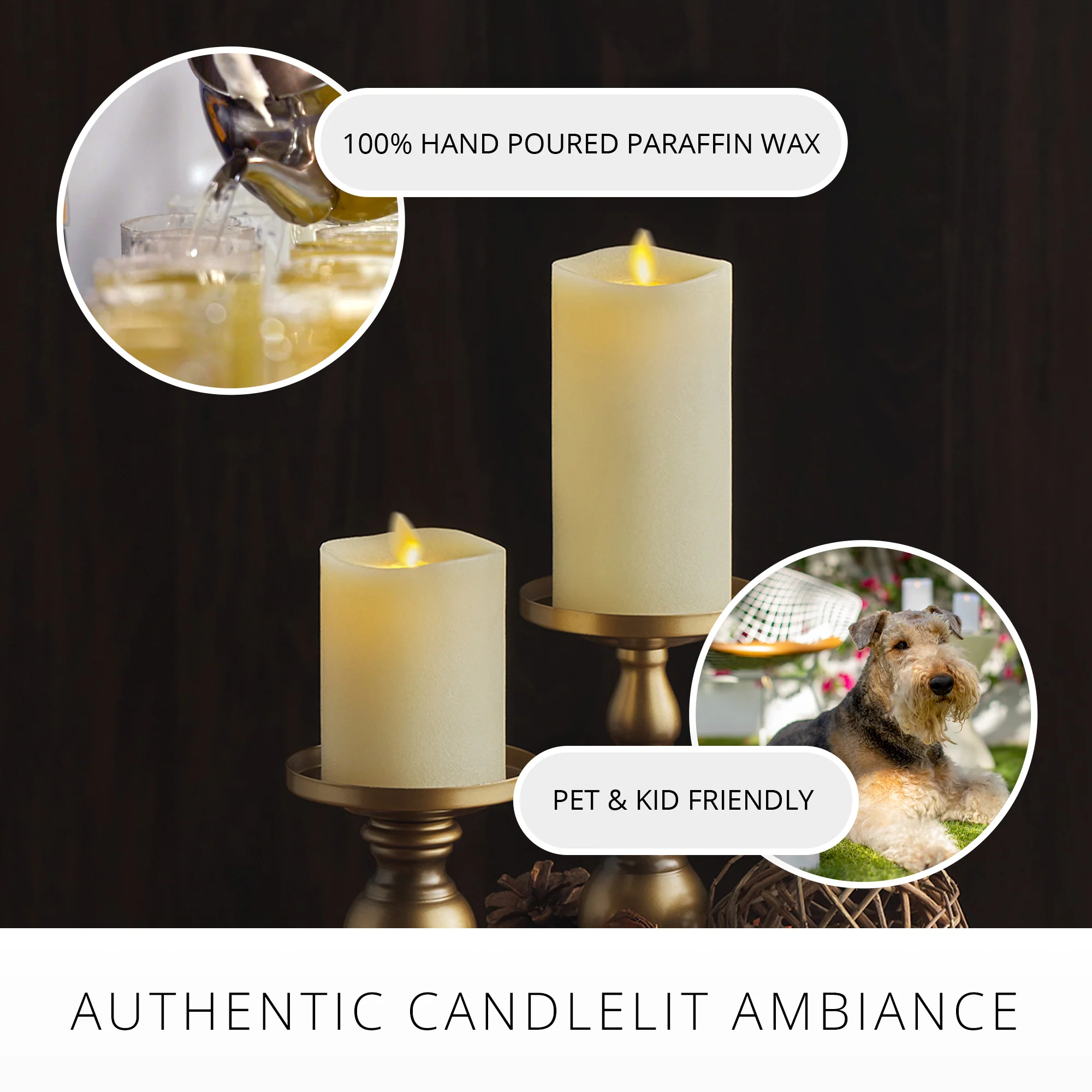 Chalky Ivory Flameless Candle Pillar - Image 4
