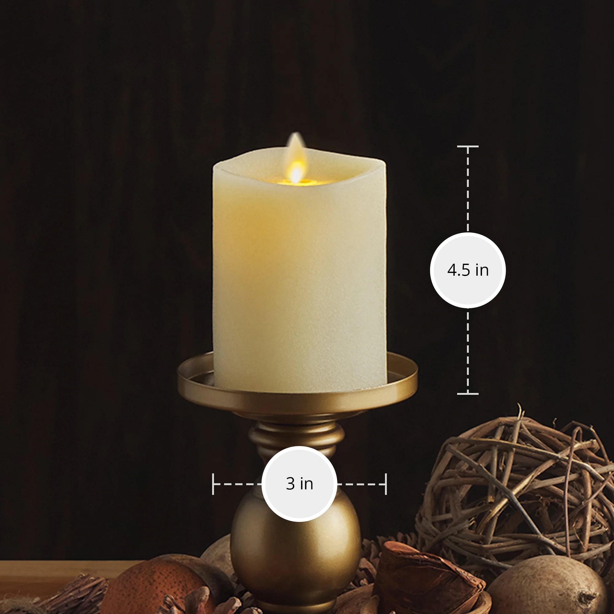 Chalky Ivory Flameless Candle Pillar - Image 6
