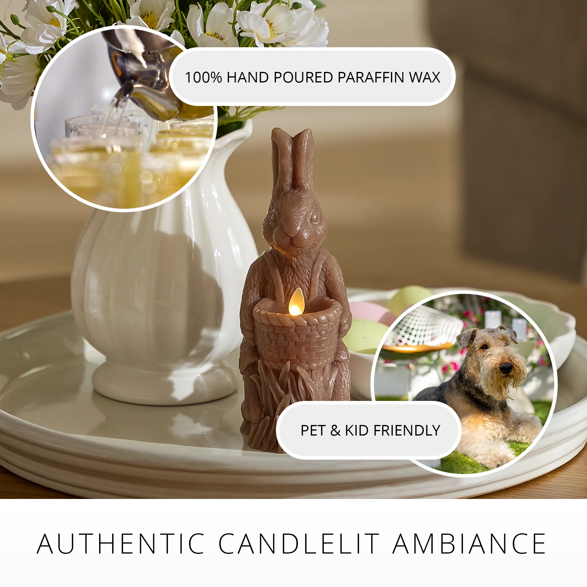 Chocolate Flameless Candle Rabbit - Image 3