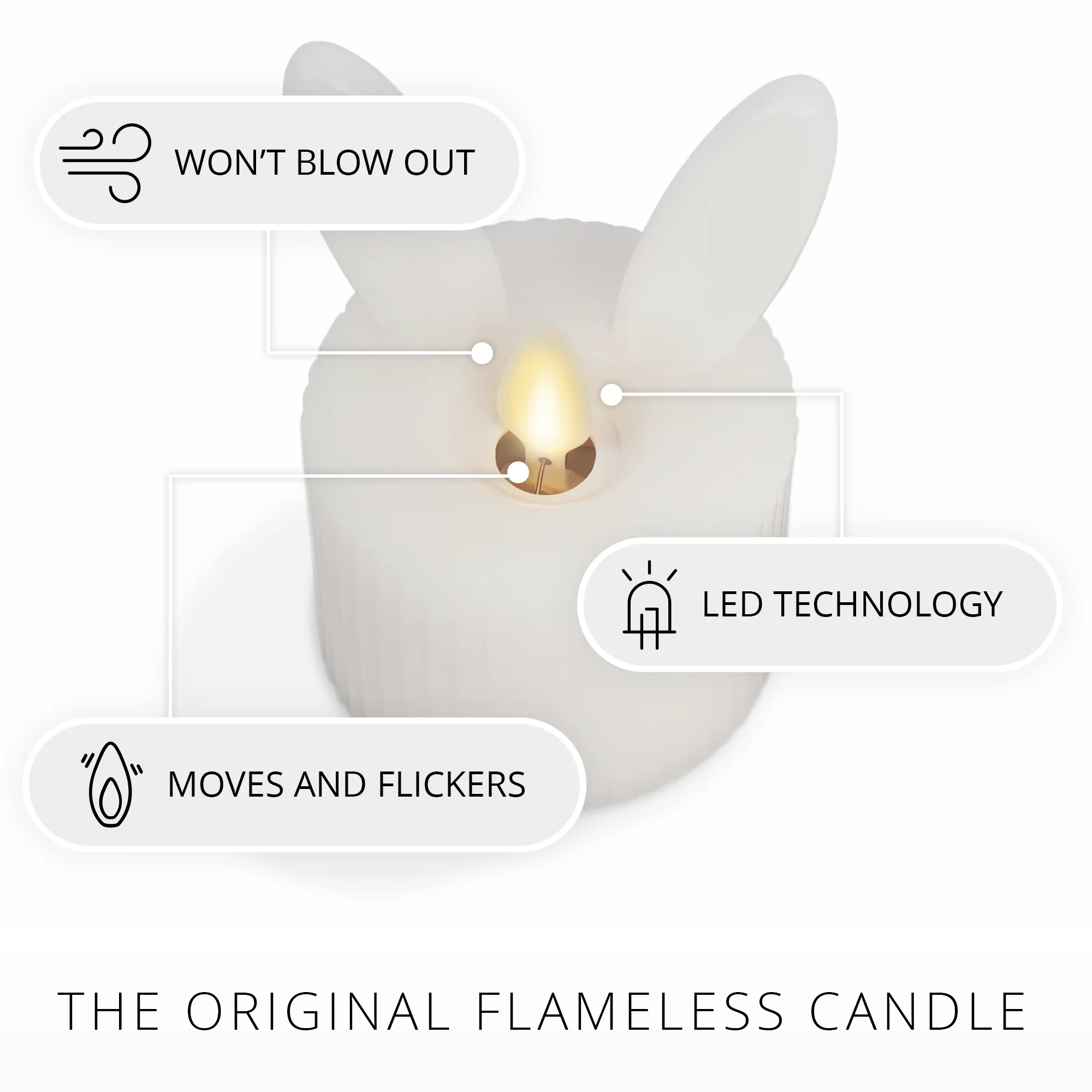 Cotton Cloud Flameless Candle Bunny Tealights - Image 6