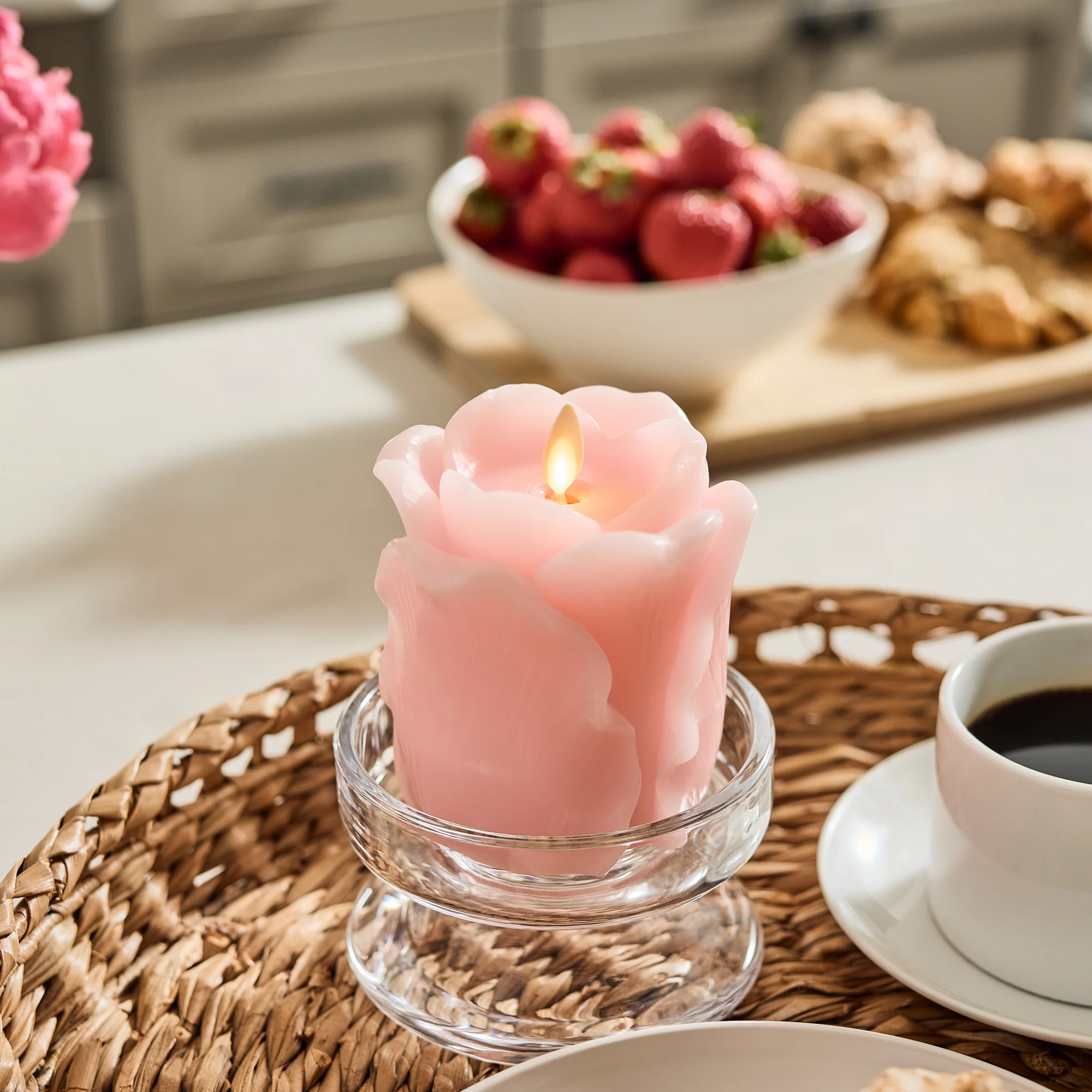 Crystal Rose Flameless Candle Rose Bud - Image 4
