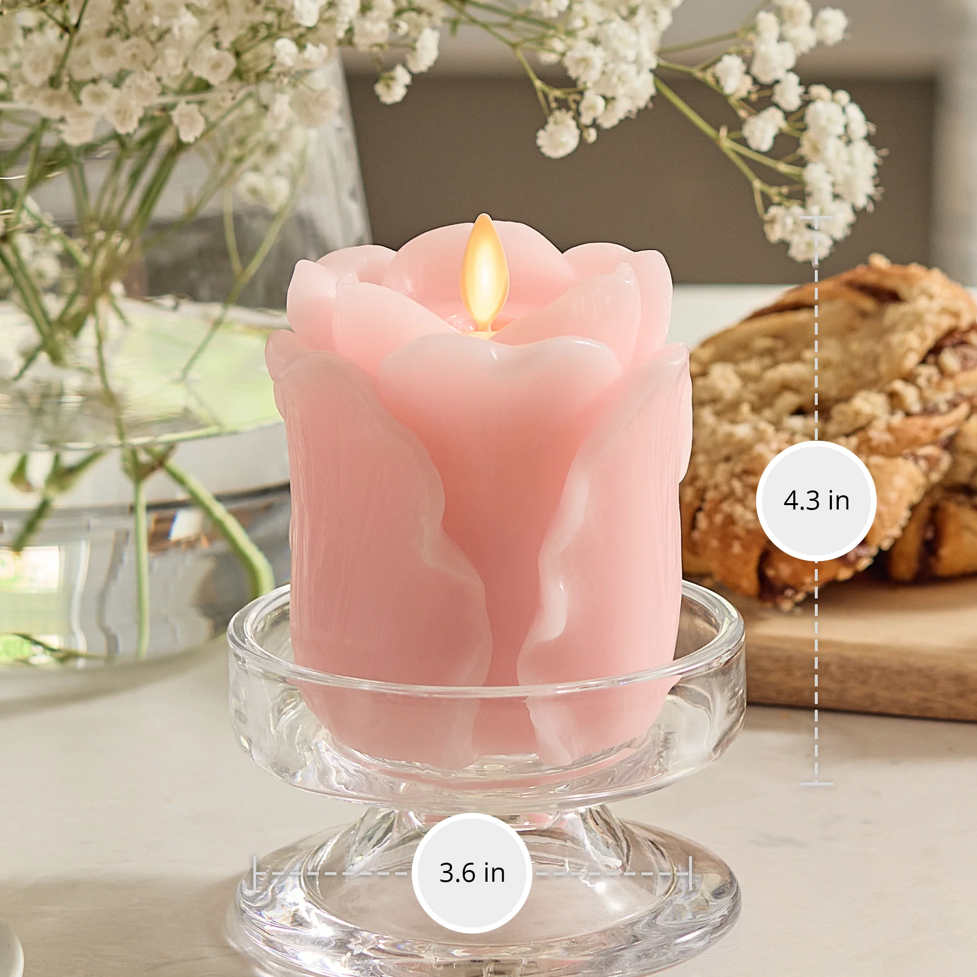 Crystal Rose Flameless Candle Rose Bud - Image 7