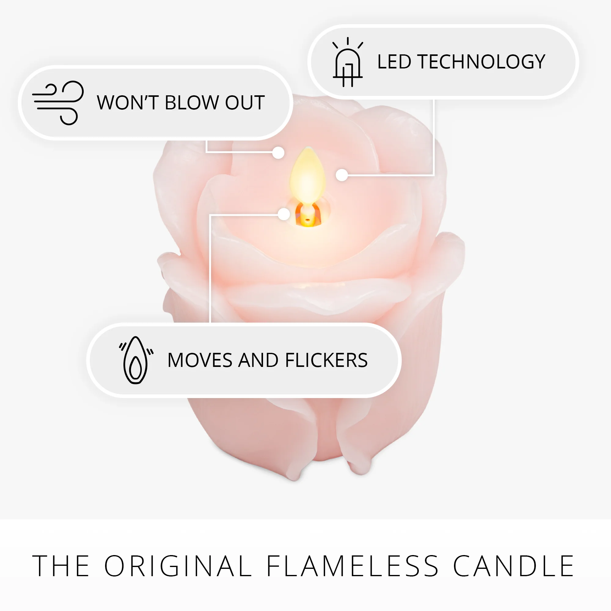 Crystal Rose Flameless Candle Rose Bud - Image 9