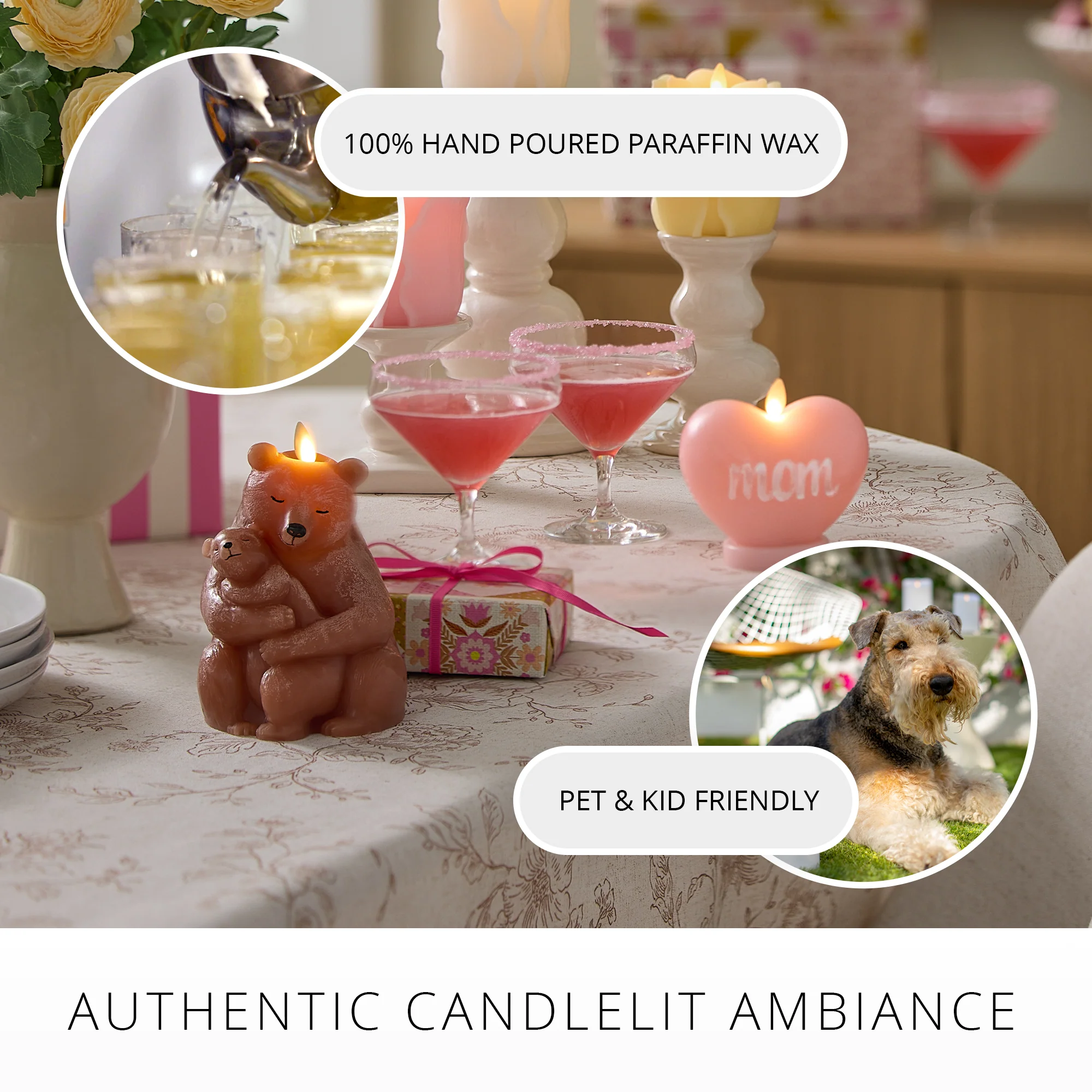 Pecan Brown Mama Bear Flameless Candle - Image 3