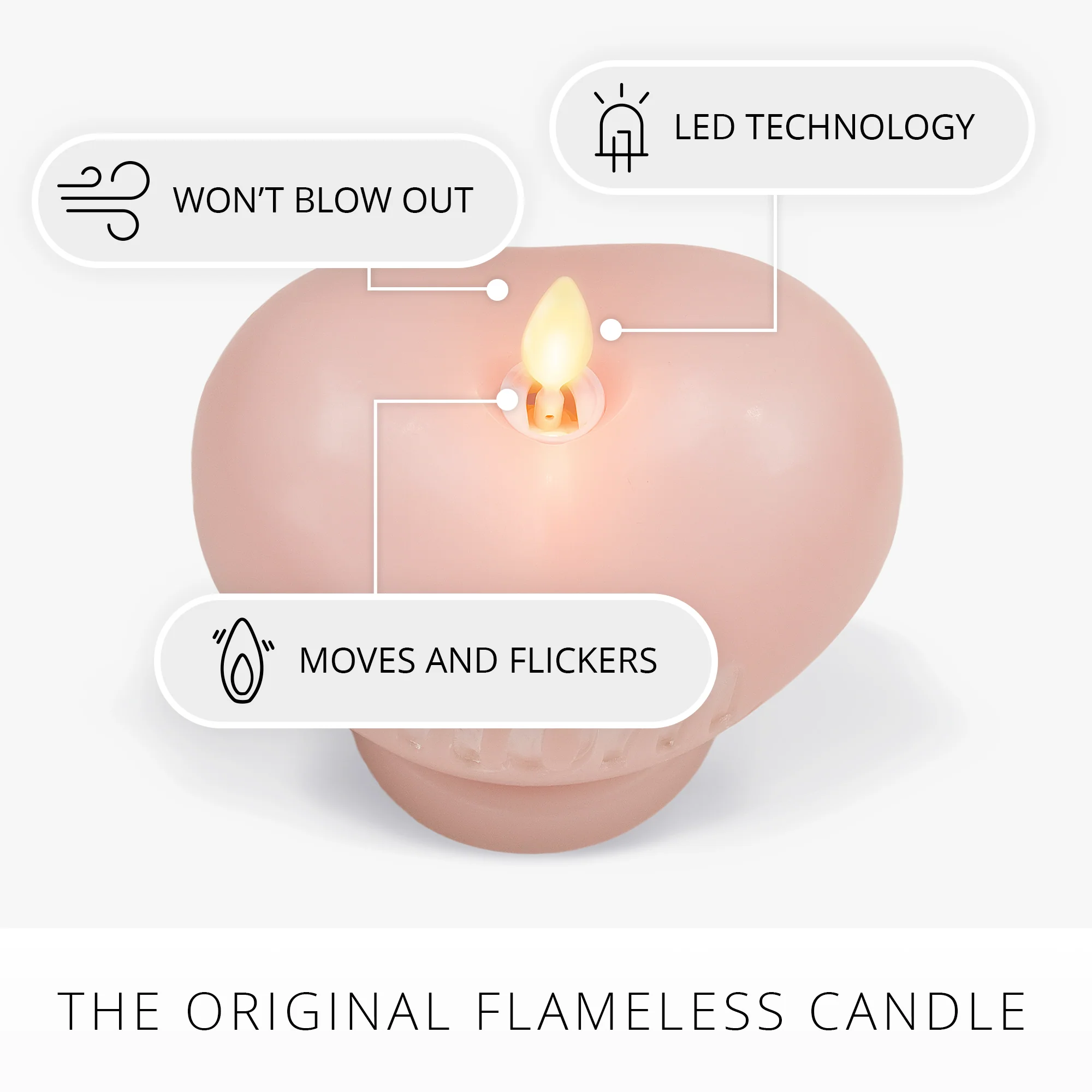 Crystal Rose "MOM" Standing Heart Flameless Candle - Image 6