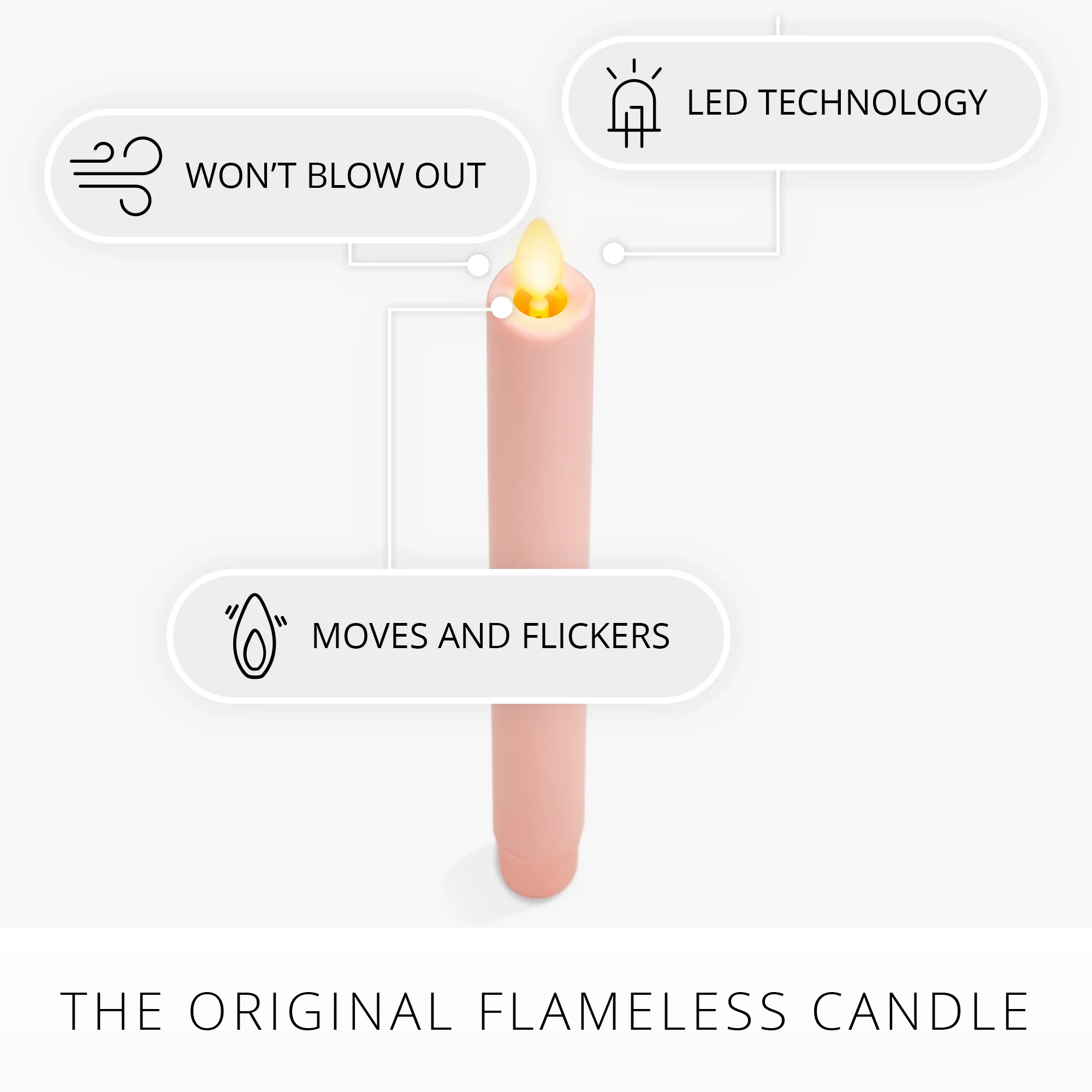 Crystal Rose Flameless Candle Taper - Image 6