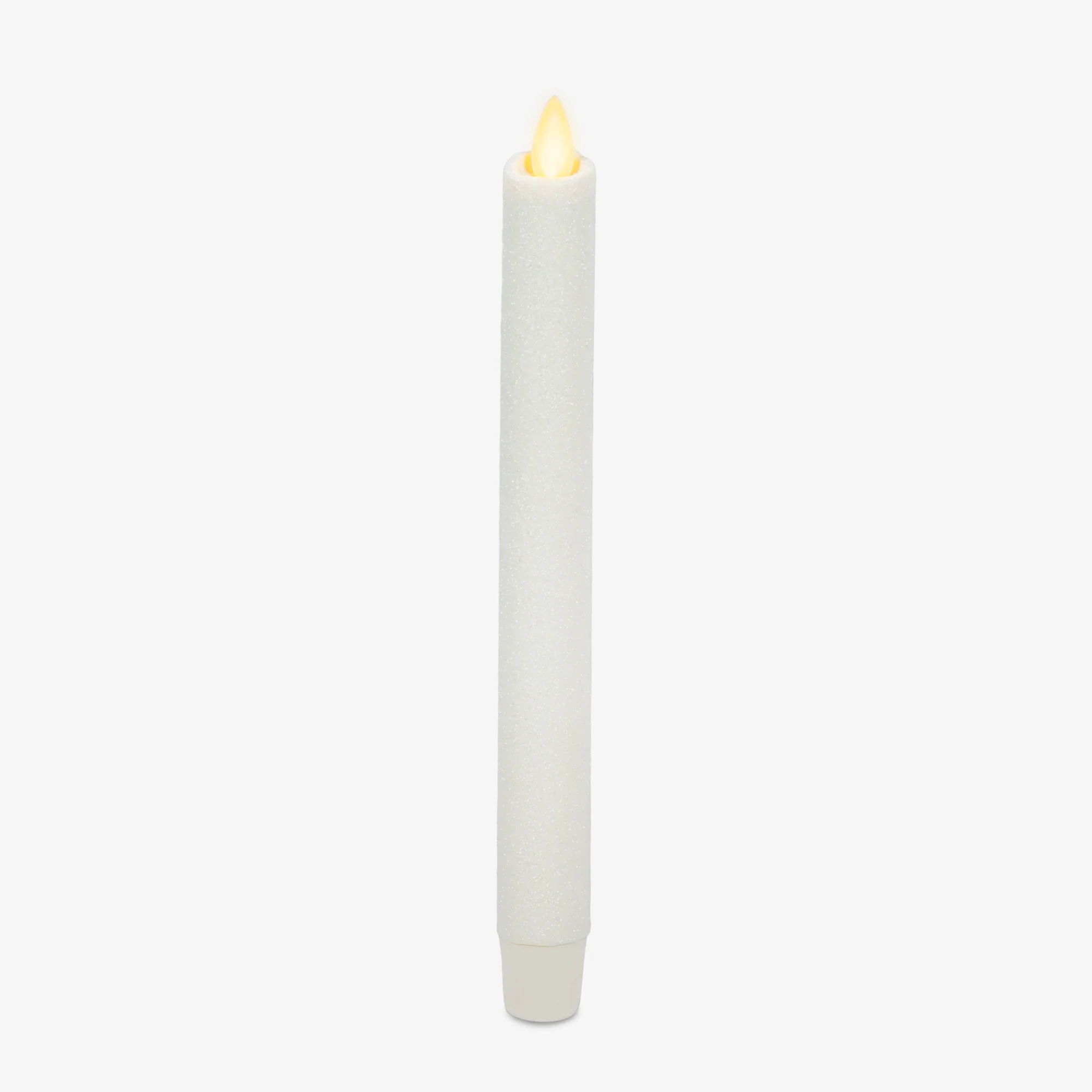 Dazzling White Glitter Flameless Candle Taper - Image 7
