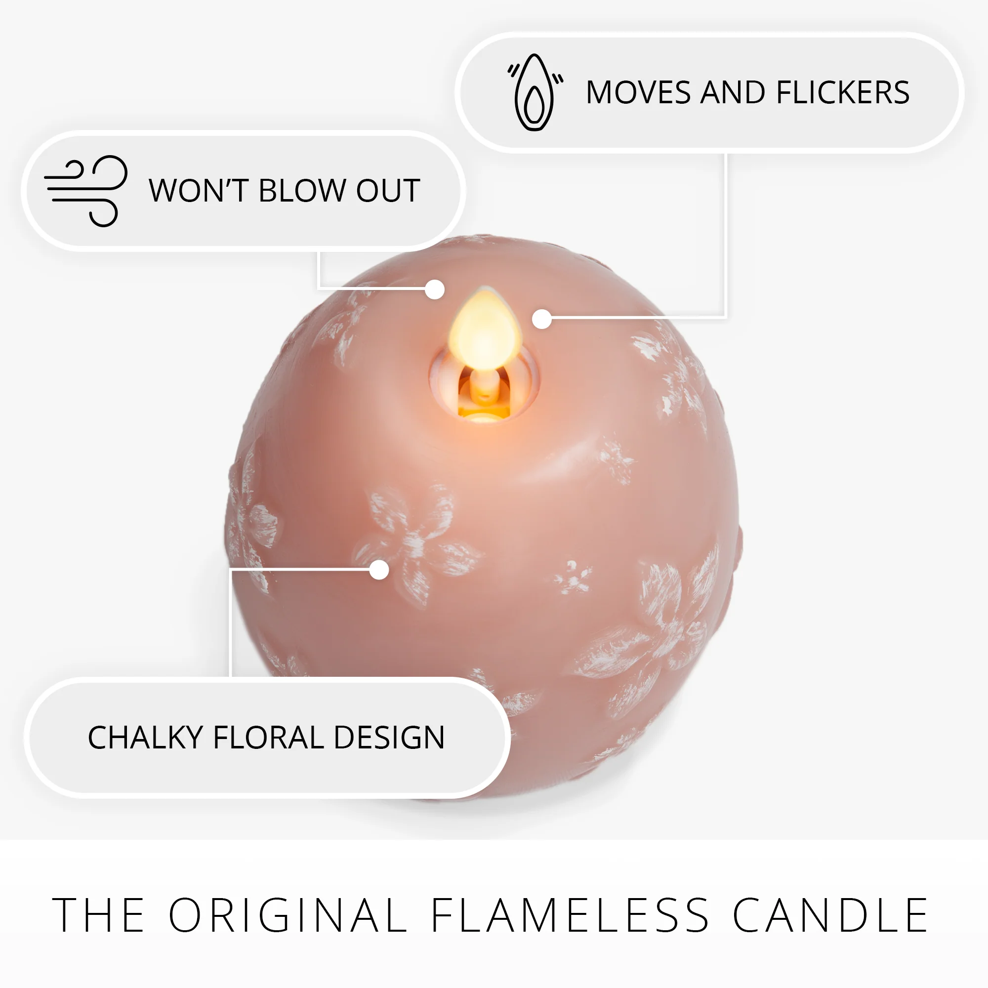 Dusky Rose Flameless Candle Floral Egg - Image 5