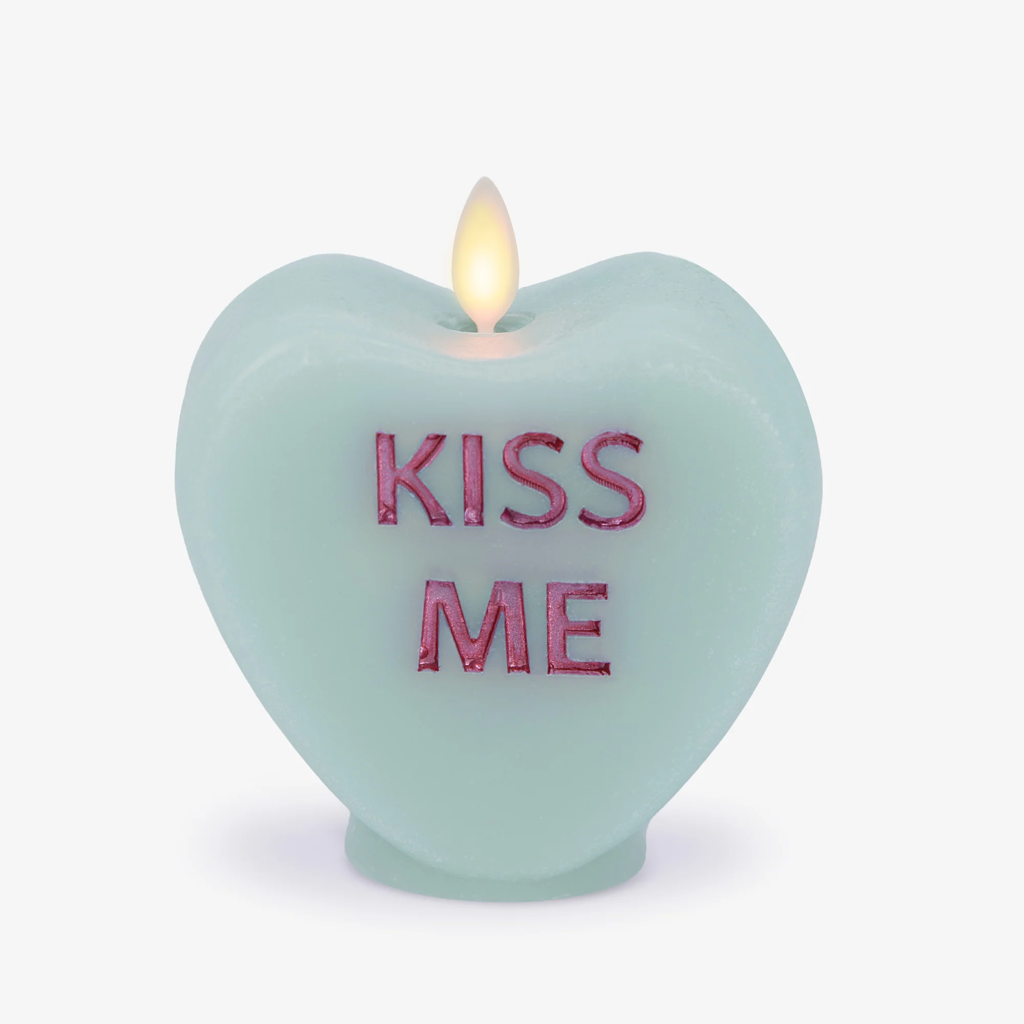 Fresh Mint Flameless Candle Candy Heart "KISS ME" - Image 7