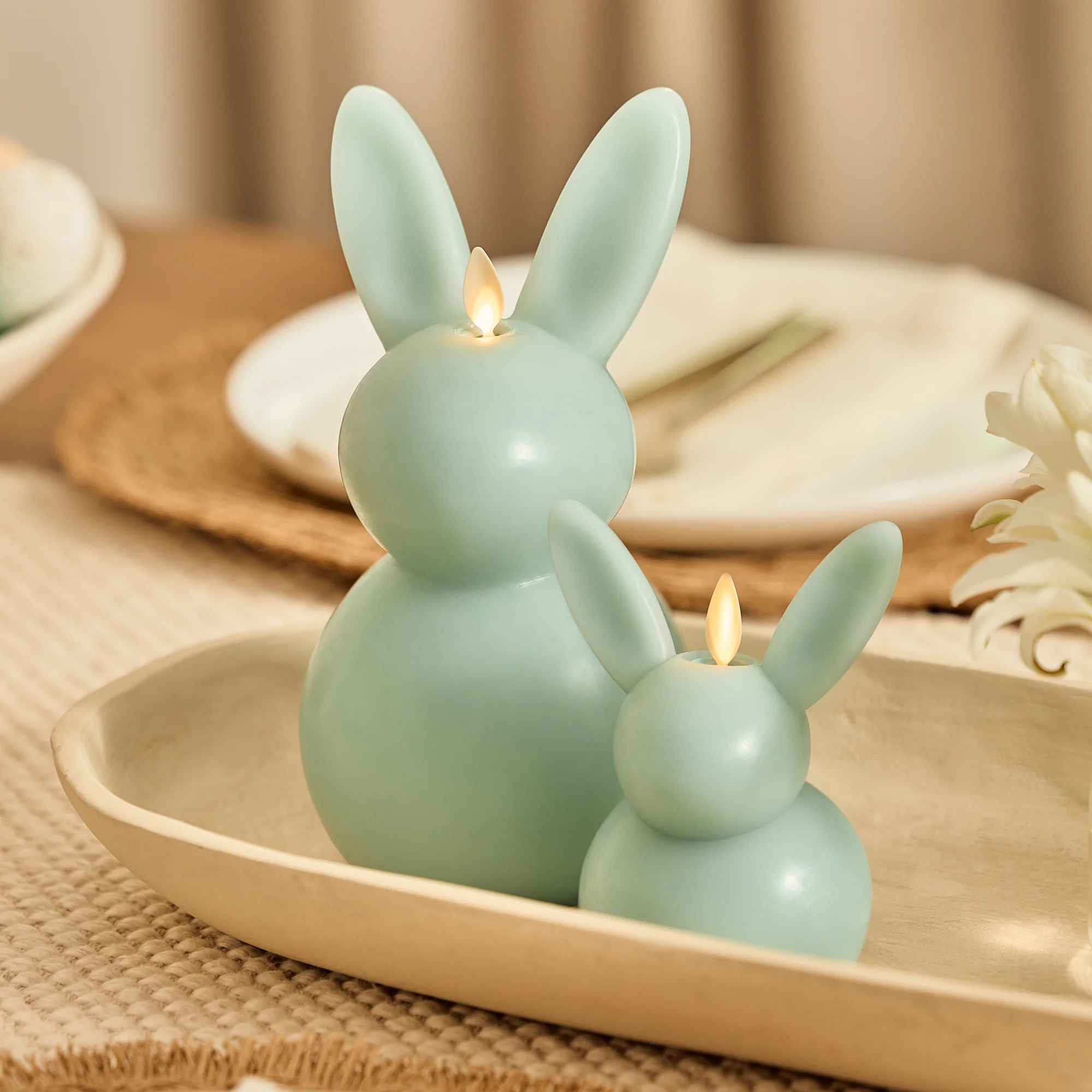 Fresh Mint Flameless Candle Easter Bunny Rabbit - Image 2