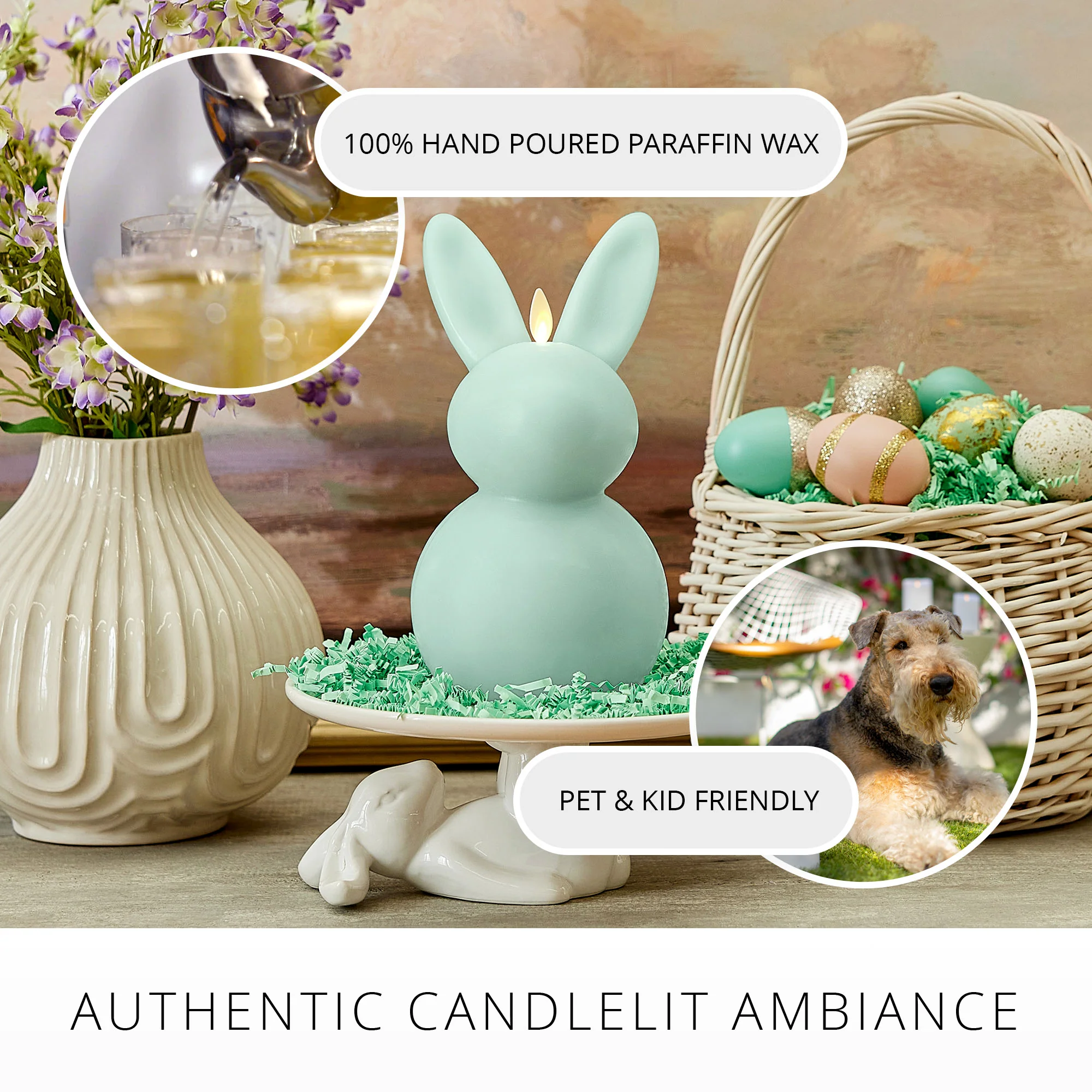 Fresh Mint Flameless Candle Easter Bunny Rabbit - Image 5