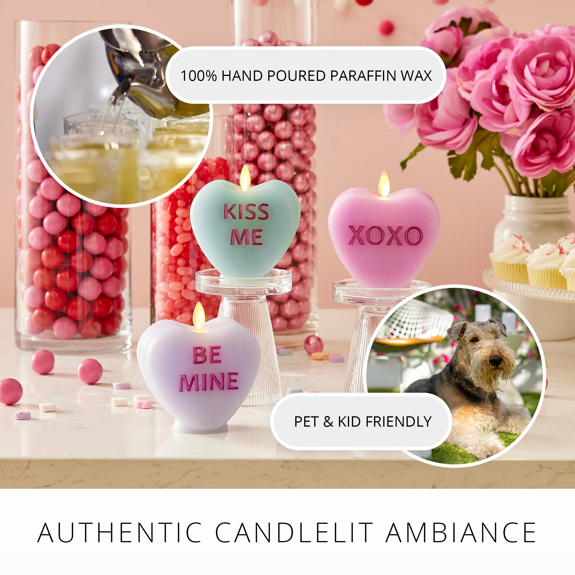 Gentle Lavender Flameless Candle Candy Heart "BE MINE" - Image 7