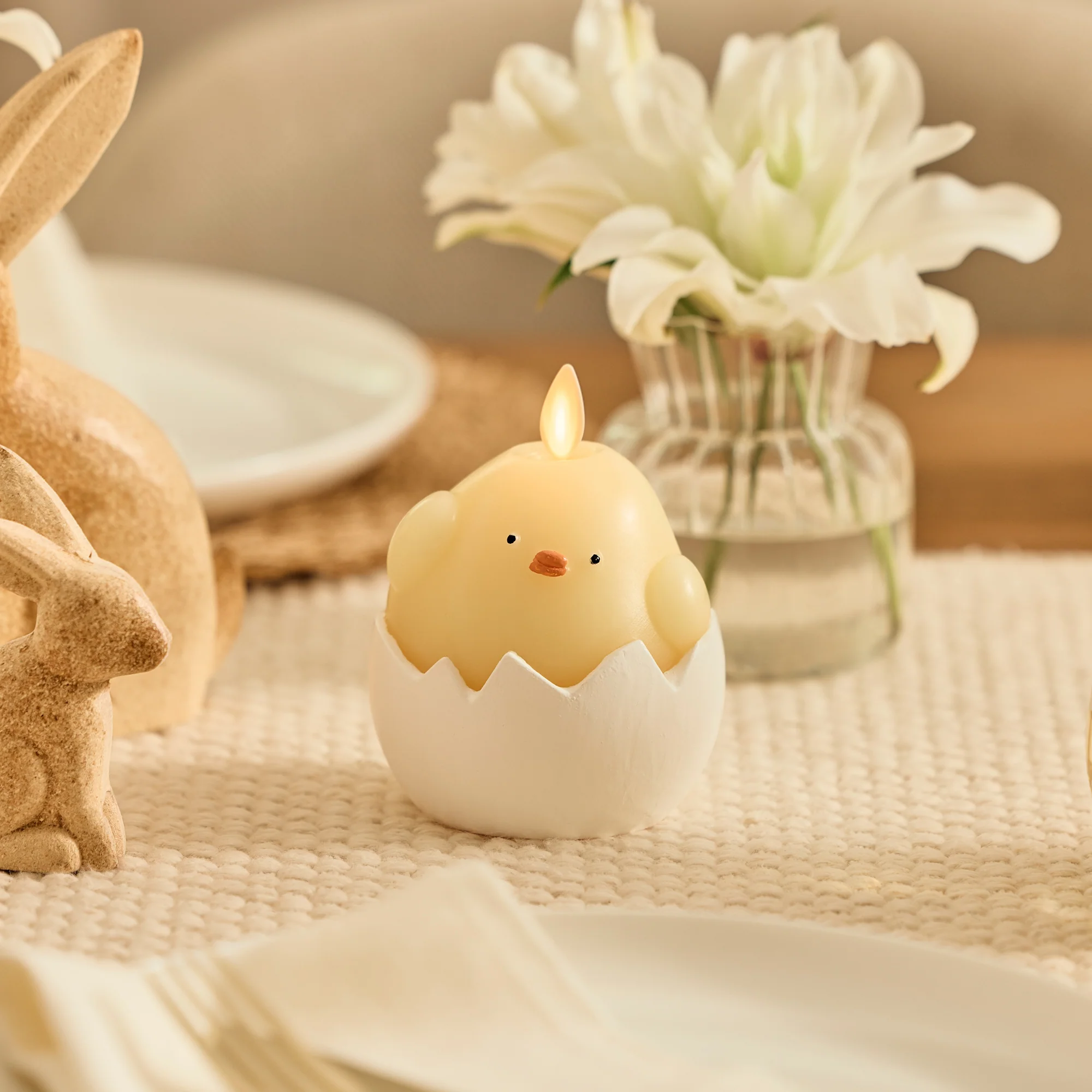 Hatching Chick Flameless Candle Egg