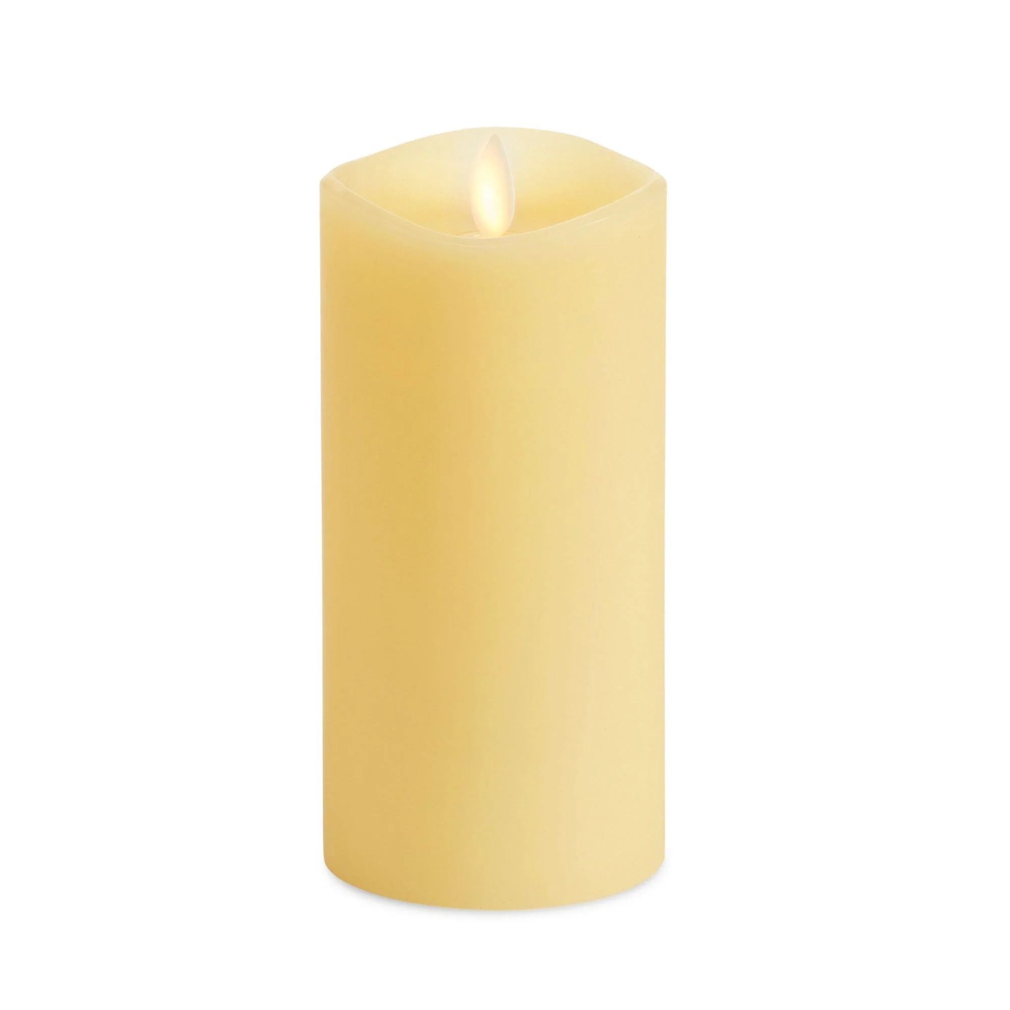Ivory Flameless Candle Pillar - Melted Top - 3" Width - Image 13