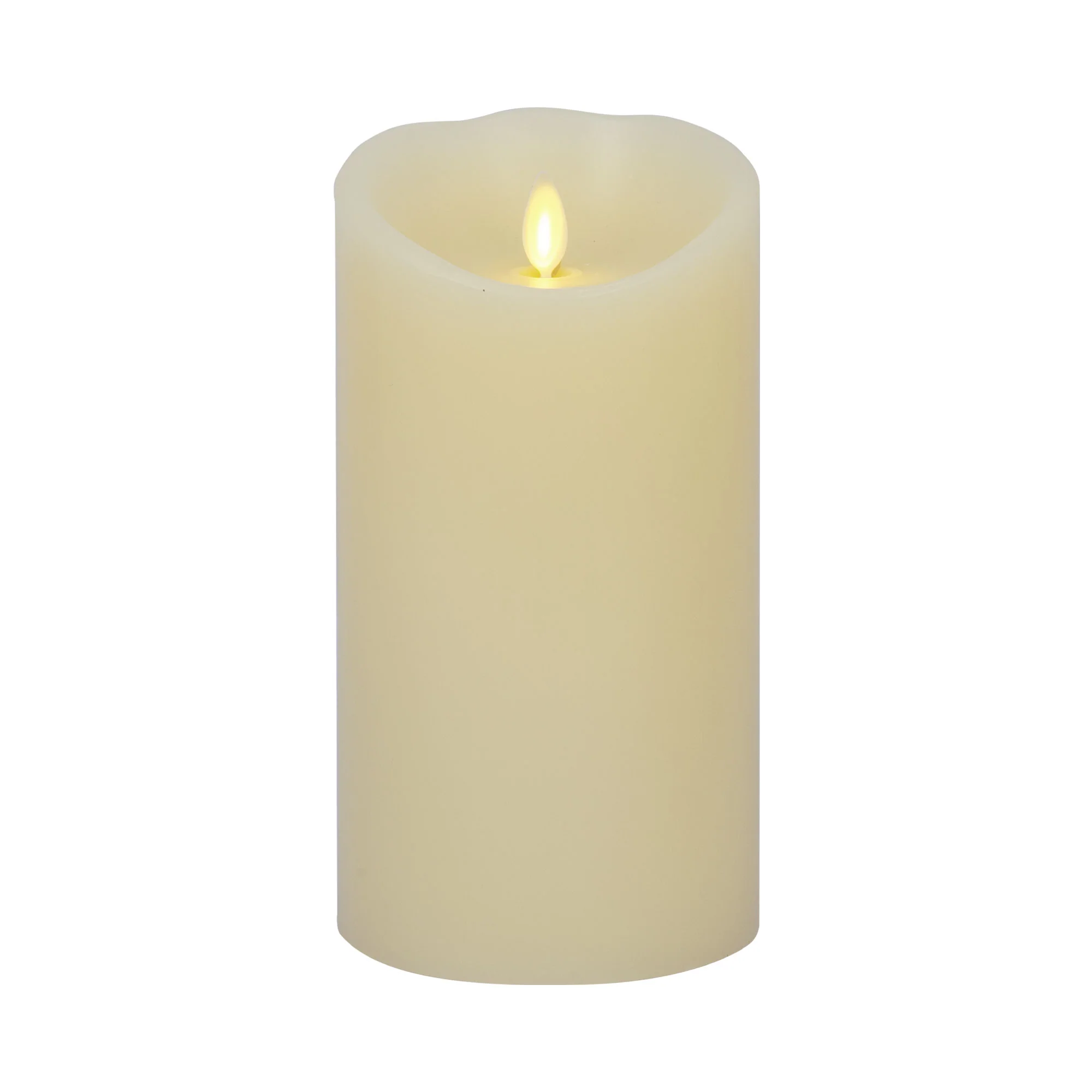 Ivory Flameless Candle Pillar -Scallop Top - 4" Width - Image 11