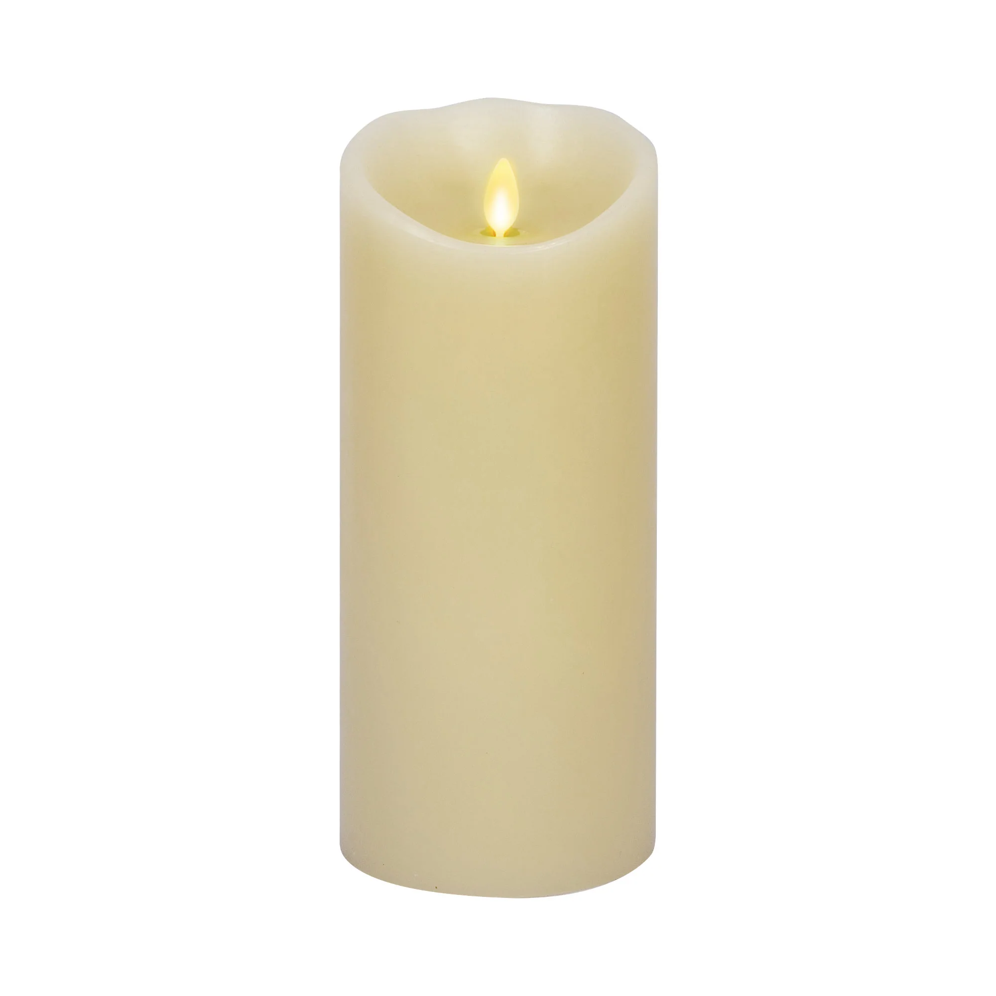 Ivory Flameless Candle Pillar -Scallop Top - 4" Width - Image 14