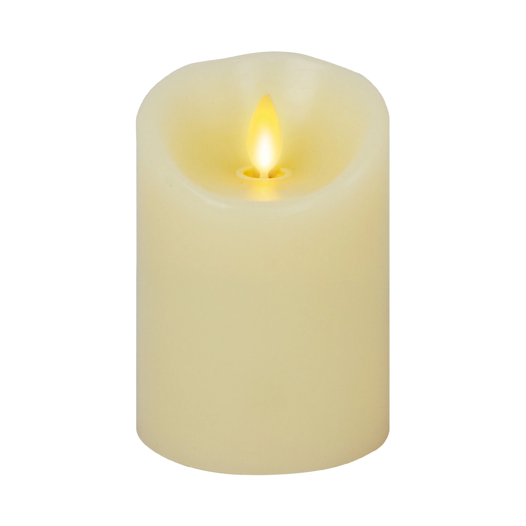 Ivory Flameless Candle Pillar -Scallop Top - 4" Width - Image 8