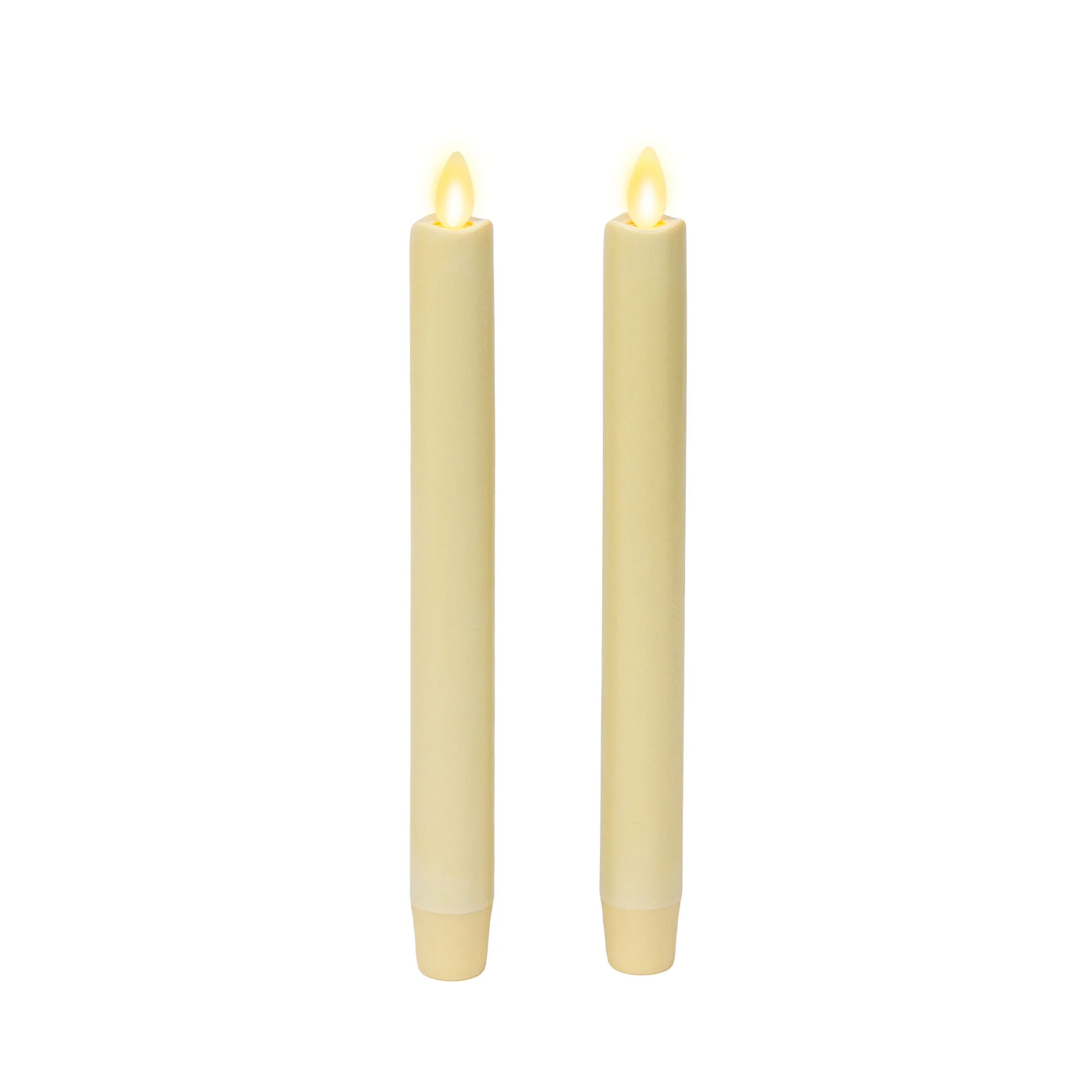 Ivory Flameless Candle Tapers - Melted Top - 9.5" Height - Set of 2 - Image 9
