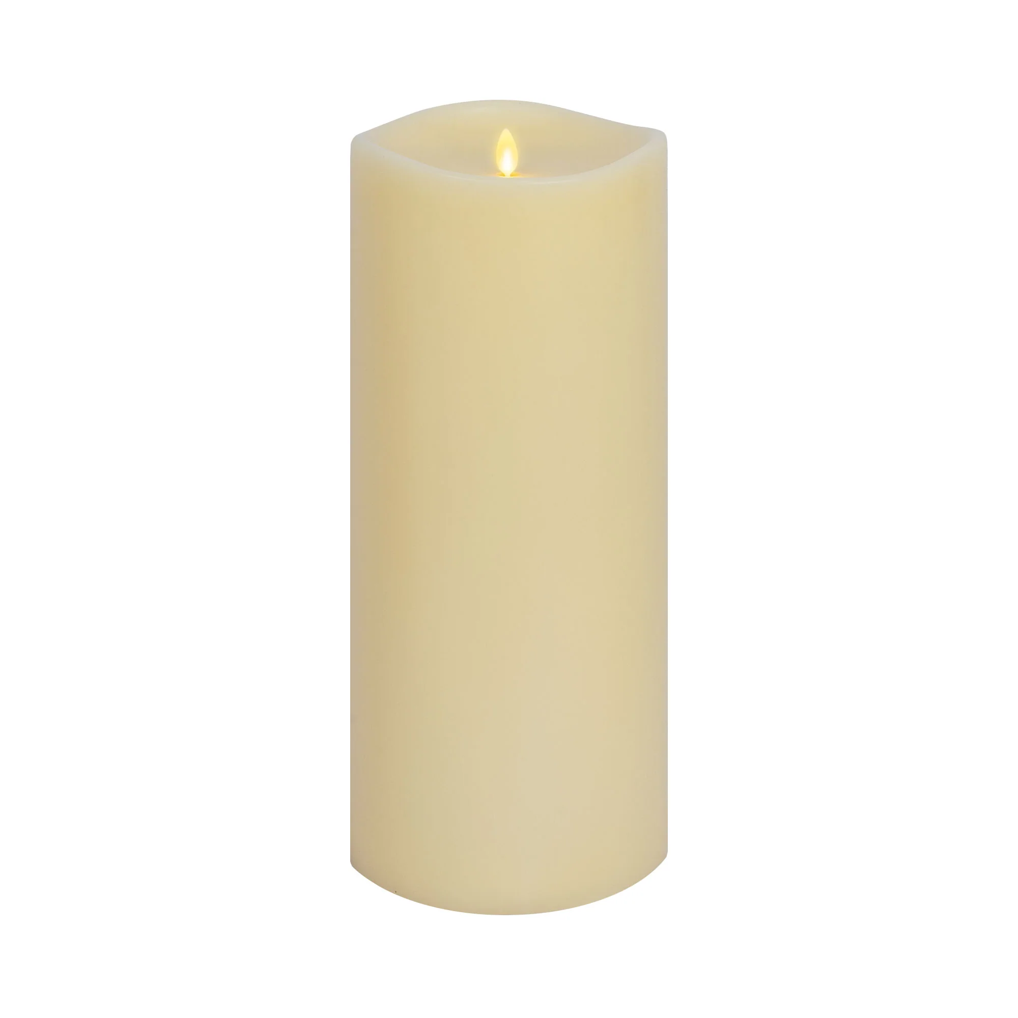 Ivory Flameless Candle Grand Pillar - Melted Top - 6.25" Width - Image 12