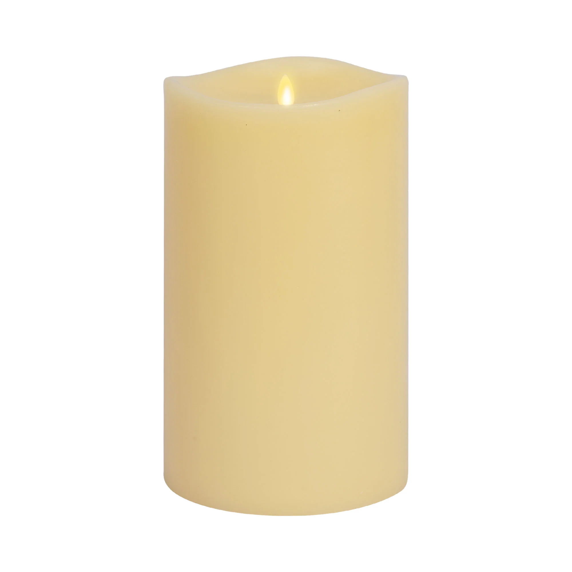 Ivory Flameless Candle Grand Pillar - Melted Top - 6.25" Width - Image 9