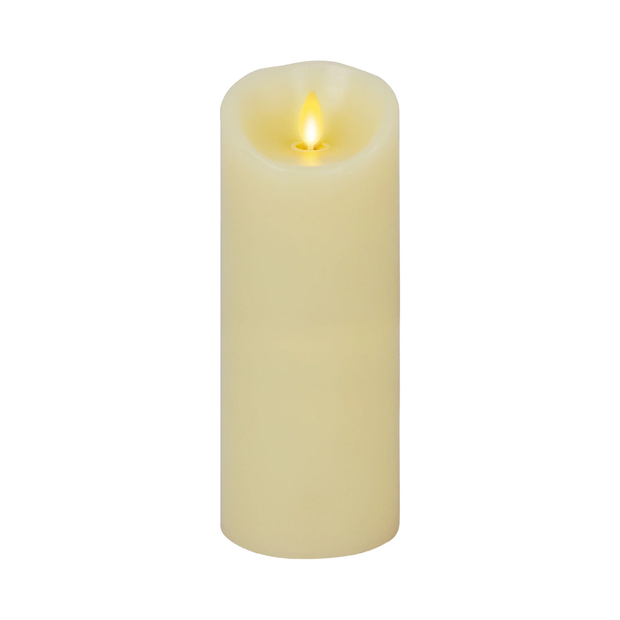 Ivory Flameless Candle Pillar - Scallop Top - 3.5" Width - Image 14