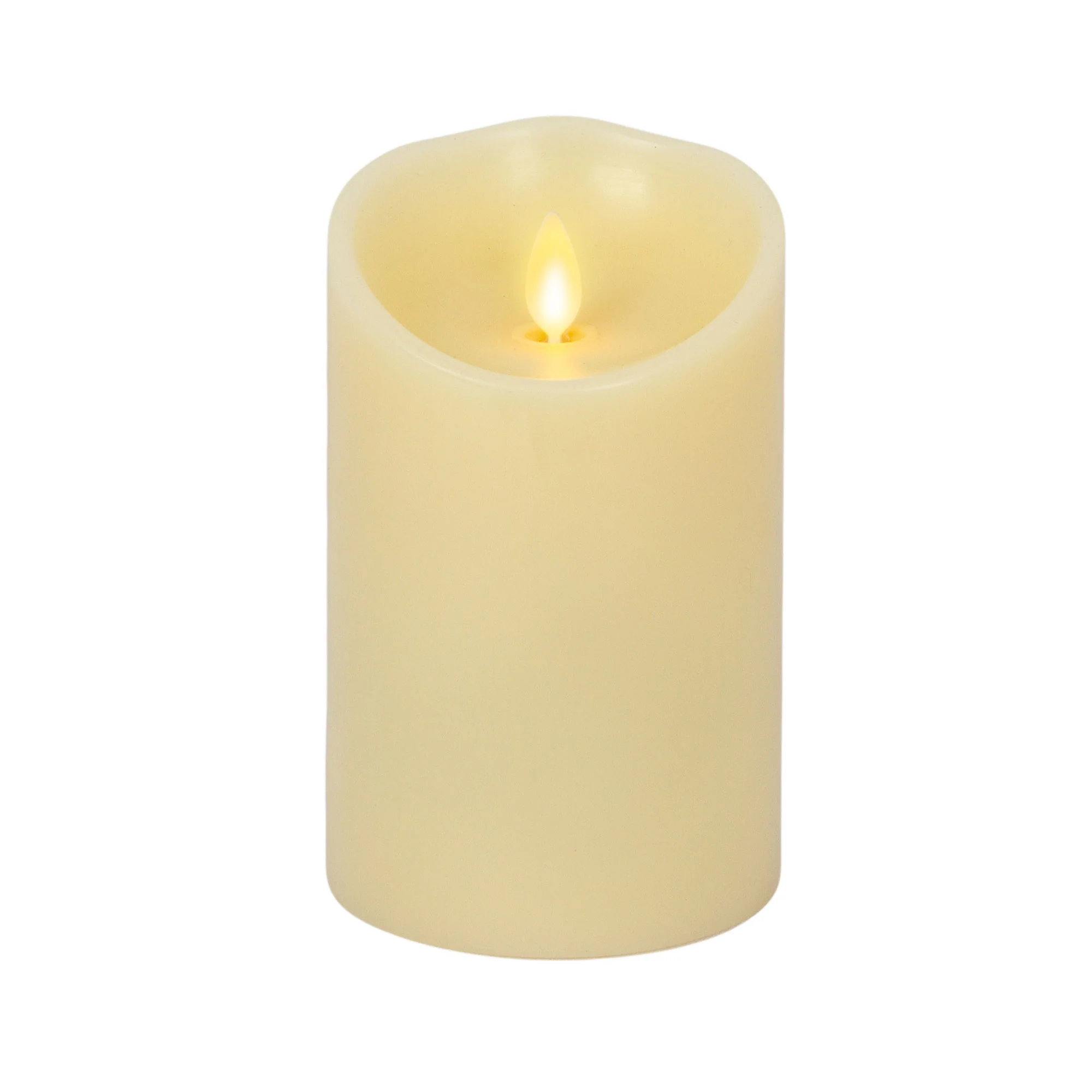 Ivory Flameless Candle Pillar - Scallop Top Vanilla Scented - 3.5” Width - Image 6