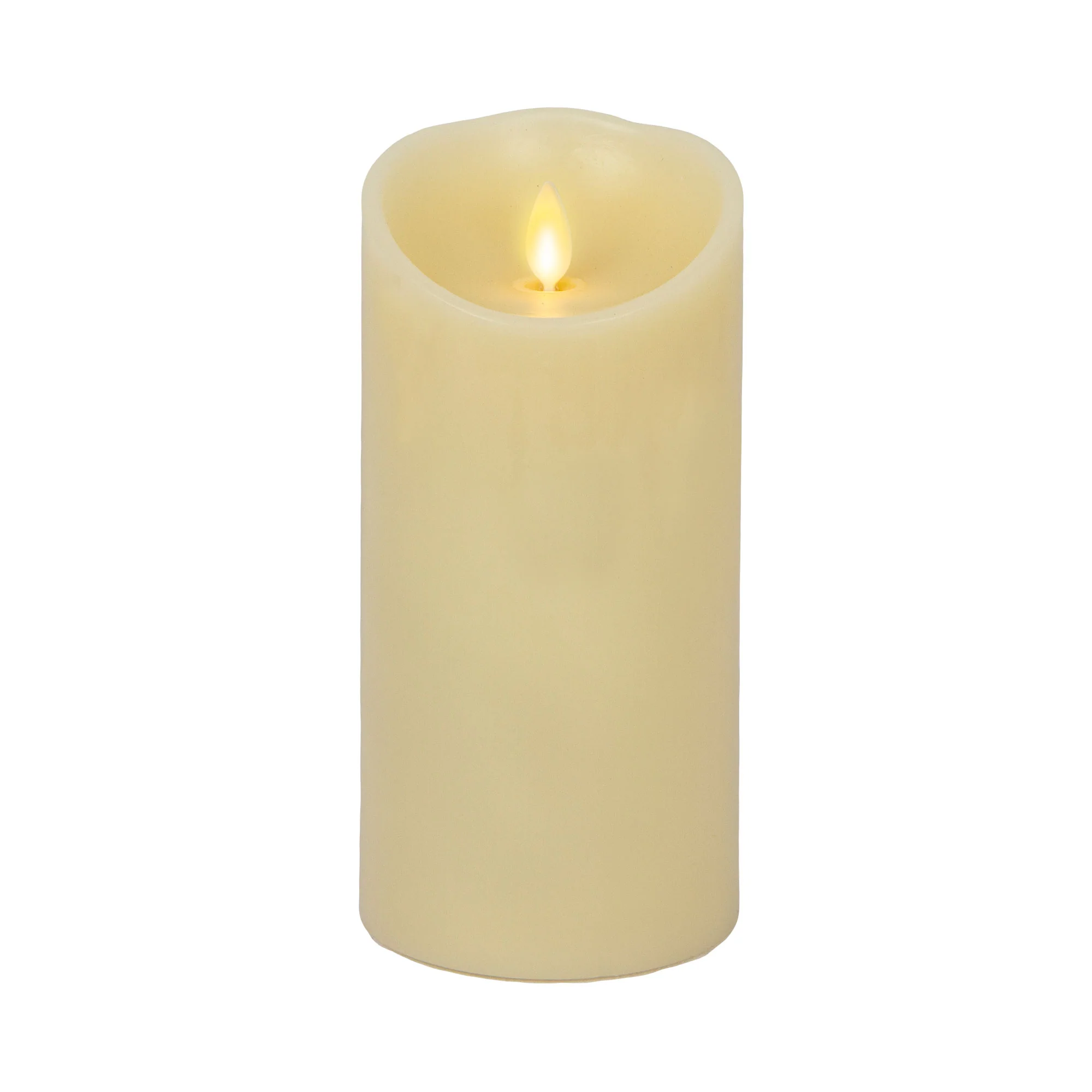 Ivory Flameless Candle Pillar - Scallop Top Vanilla Scented - 3.5” Width - Image 7